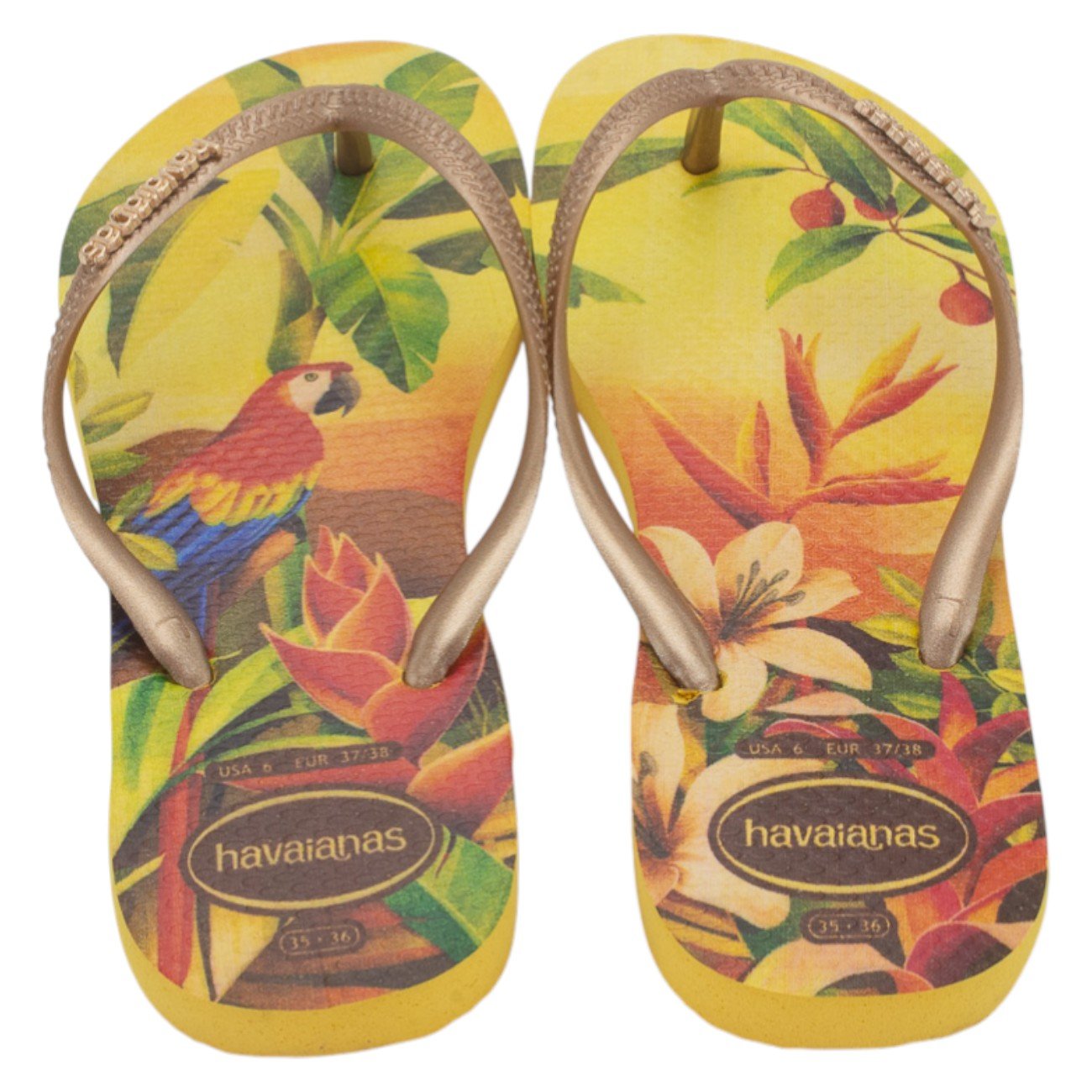 Chinelo Feminino Havaianas Slim Tropical - Amarelo Amarelo 3