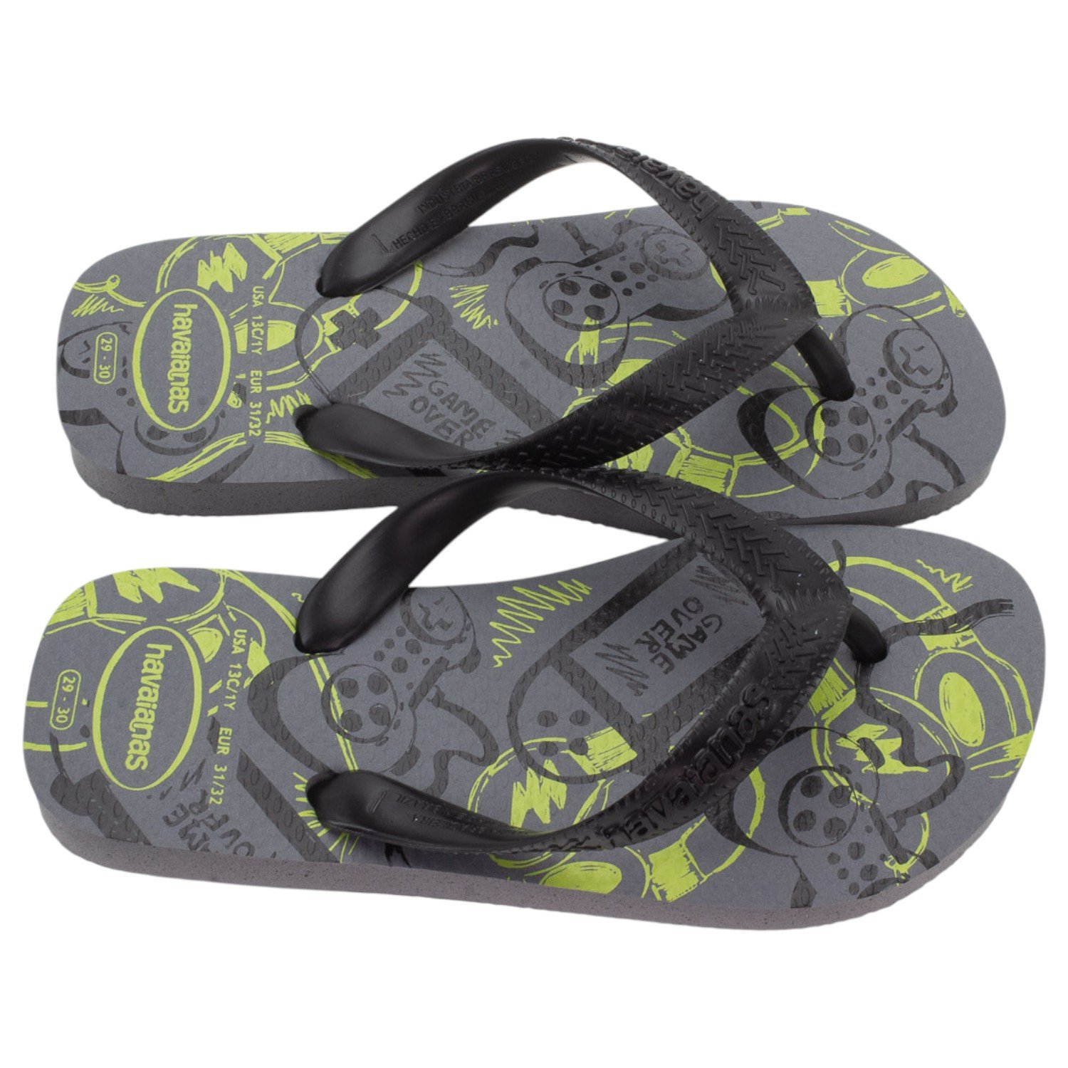 Chinelo Infantil Menino Havaianas Athletic - Cinza Preto 2
