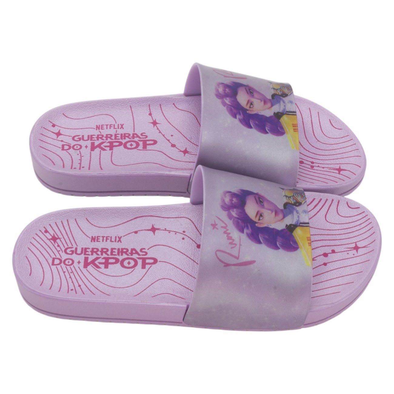 Chinelo Infantil Menina Grendene Guerreiras Do K-POP Huntrix - Lilás Lilás 2