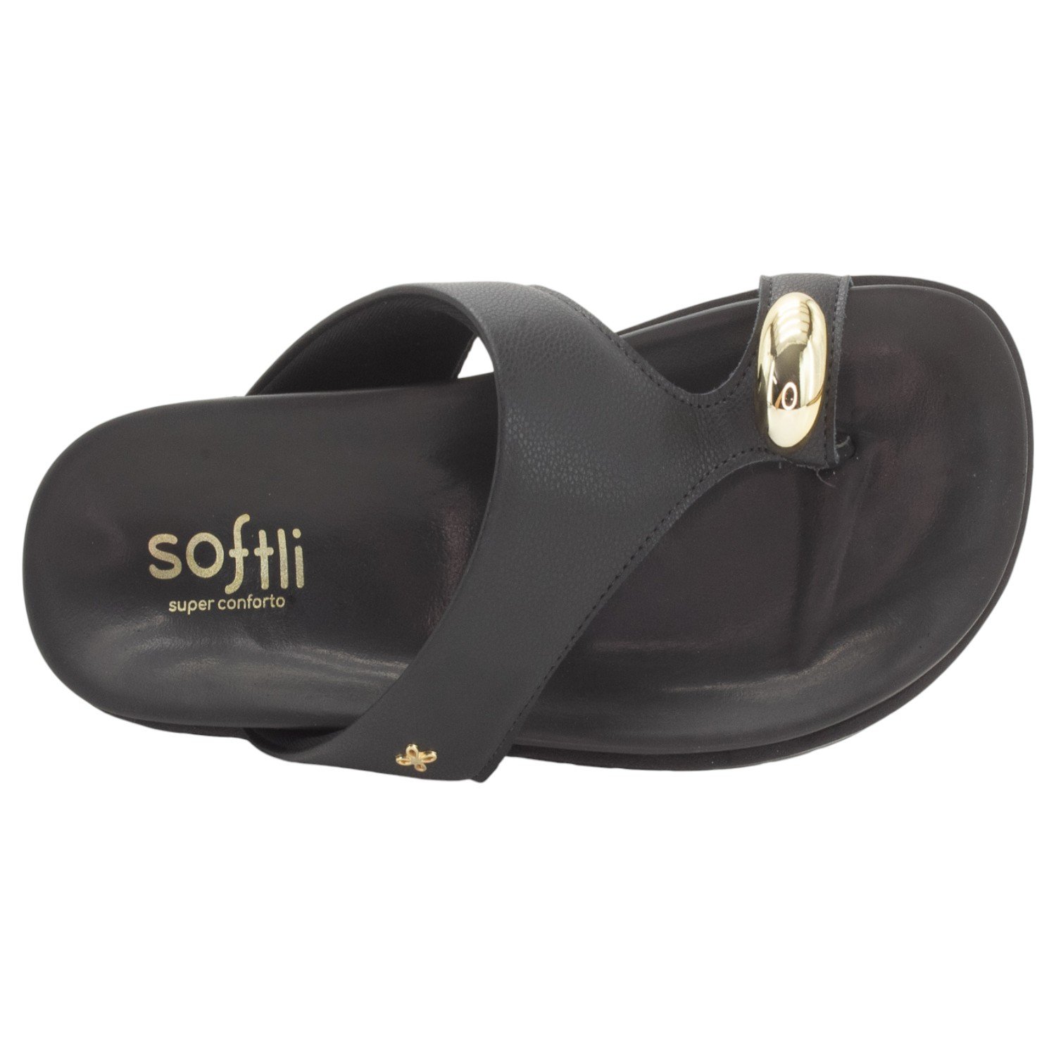 Papete Feminina Softli 10012.10271 - Preto Preto 5