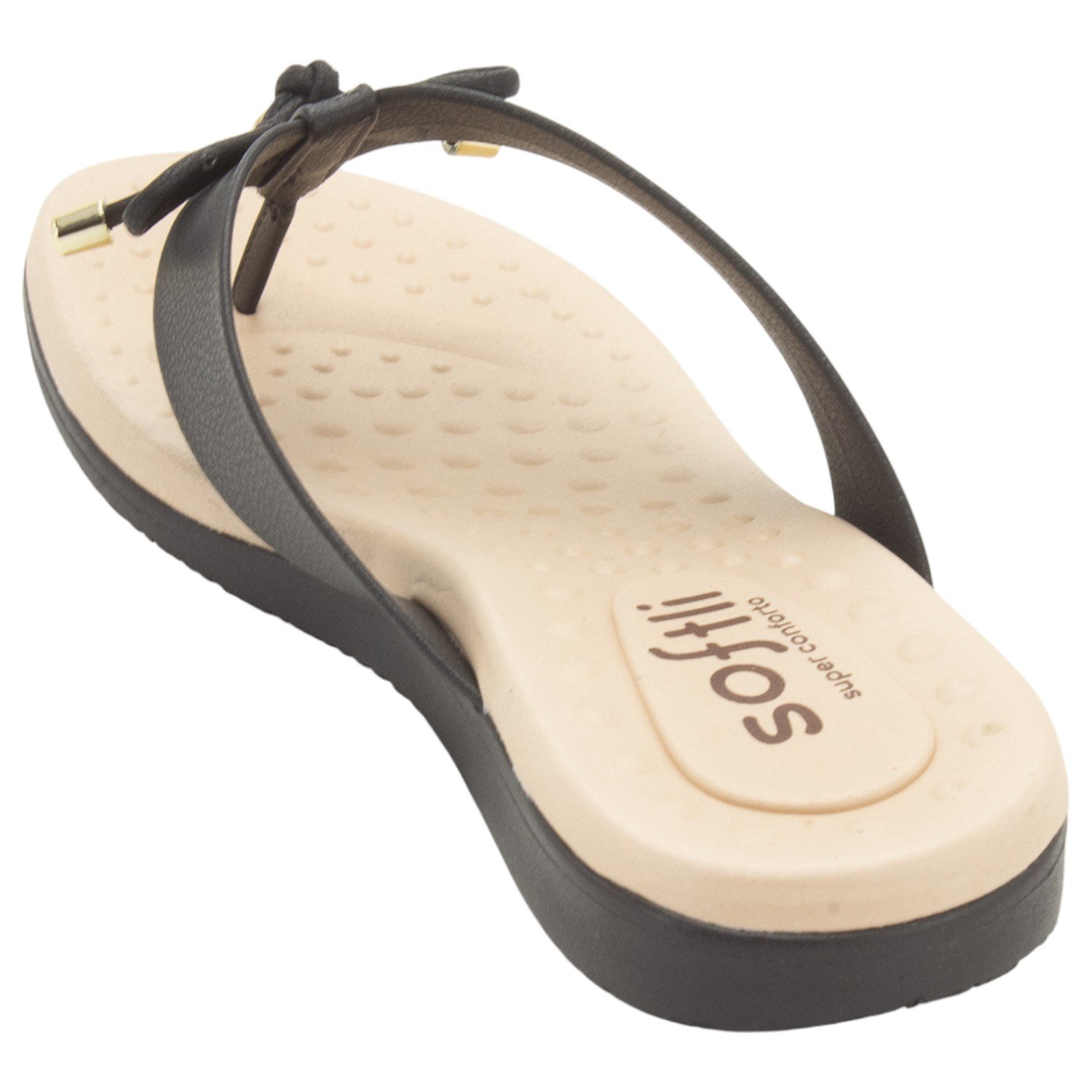 Chinelo Feminino Softli 10015.10062 - Preto Preto 3