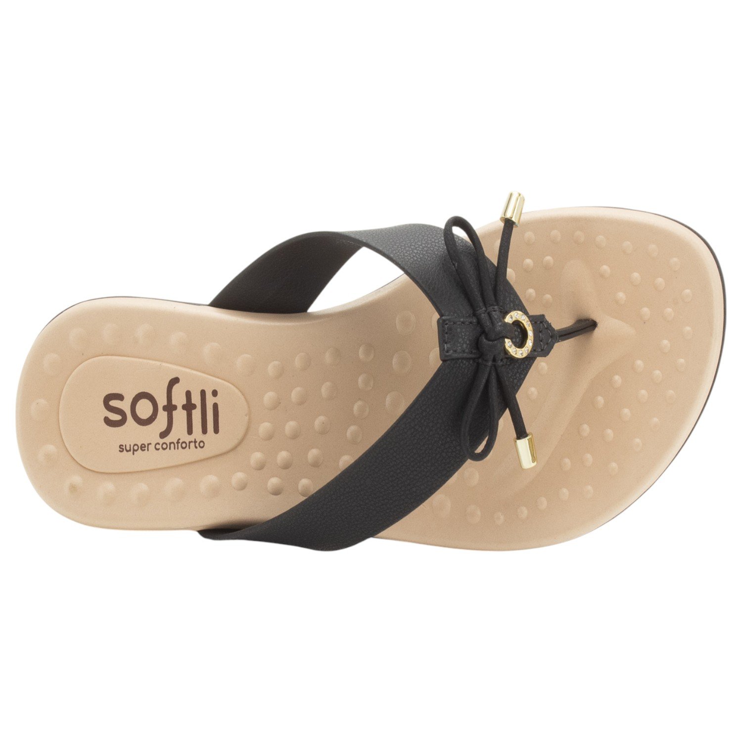 Chinelo Feminino Softli 10015.10062 - Preto Preto 5