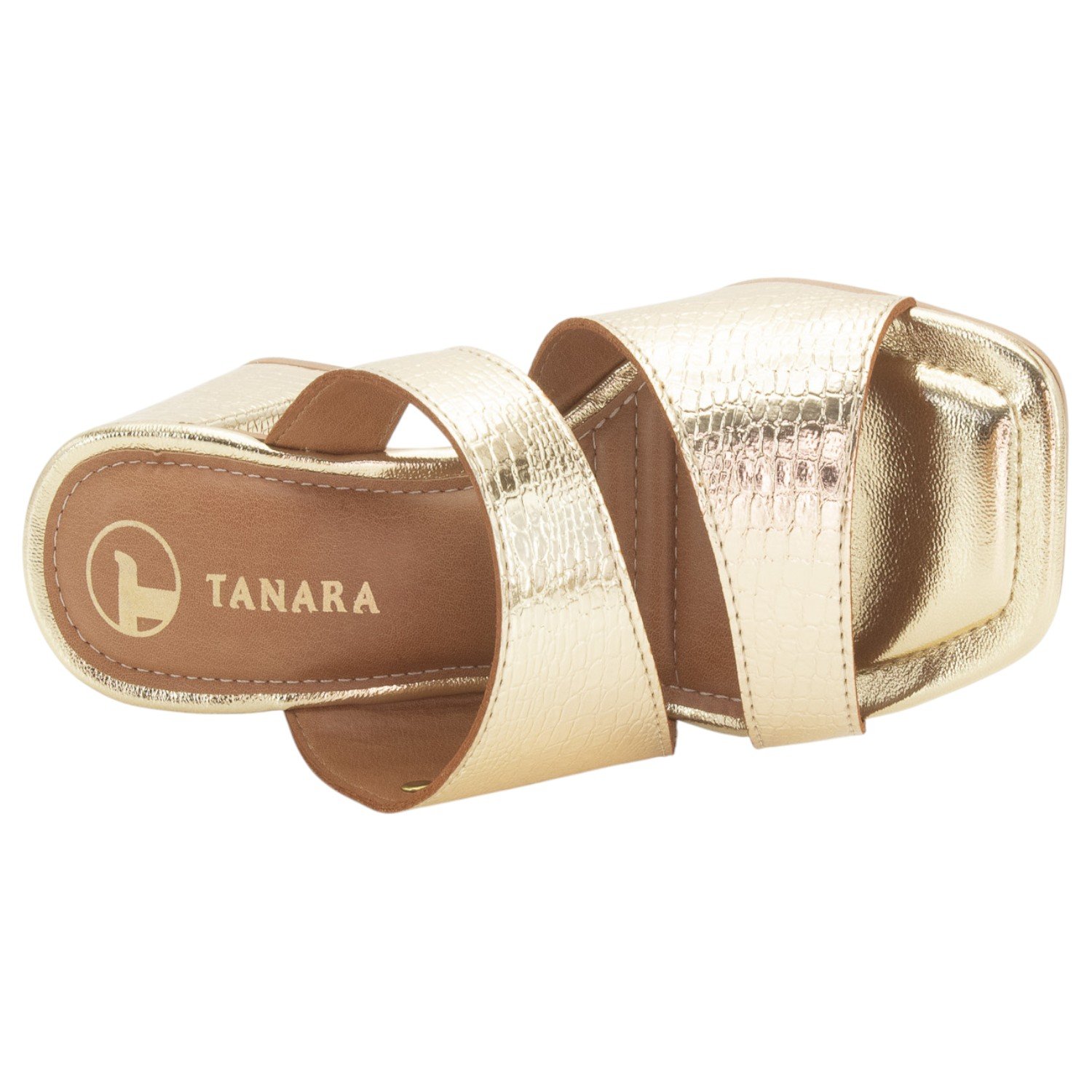 Tamanco Feminino Tanara T9254 - Dourado Dourado 5