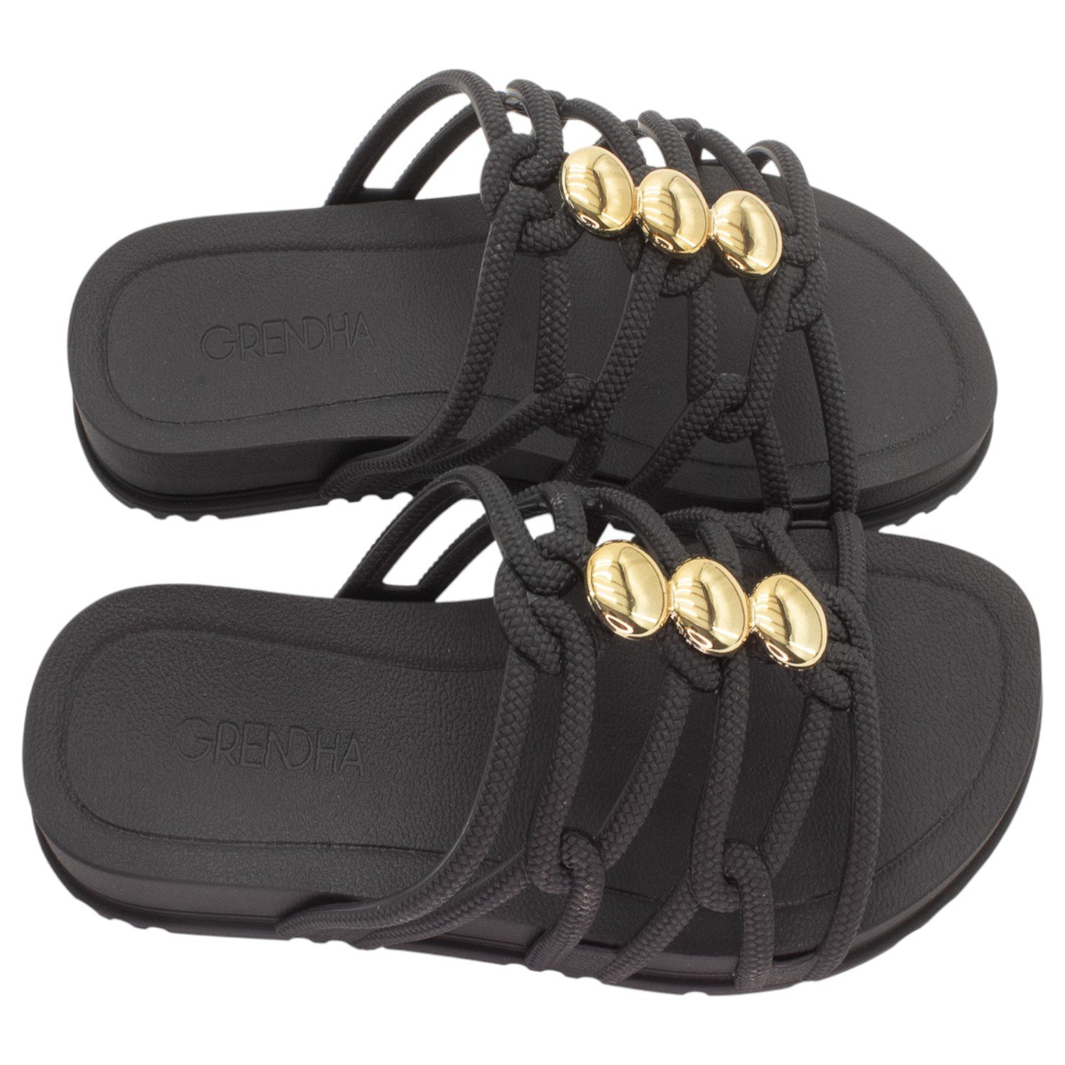 Chinelo Feminino Grendha Envolver - Preto Preto 2