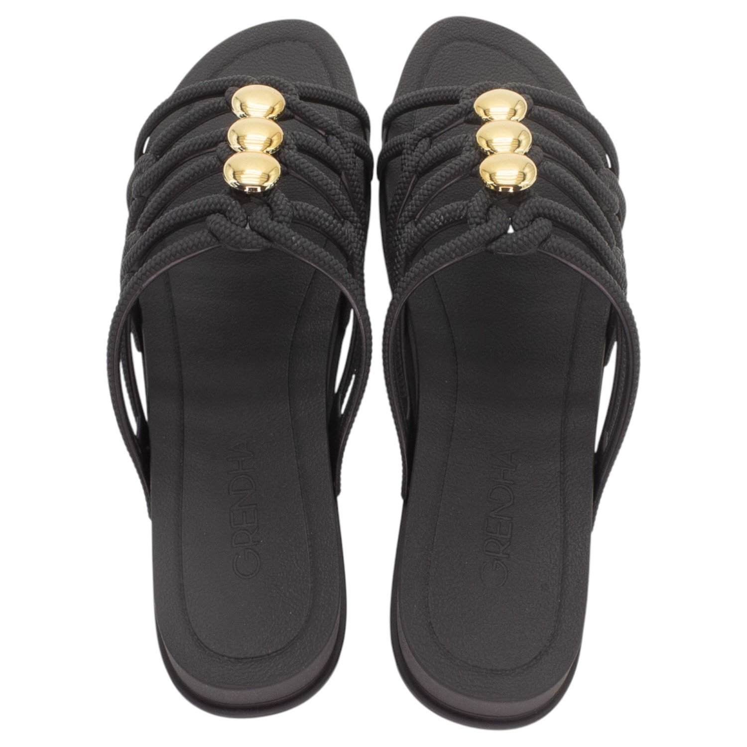 Chinelo Feminino Grendha Envolver - Preto Preto 3