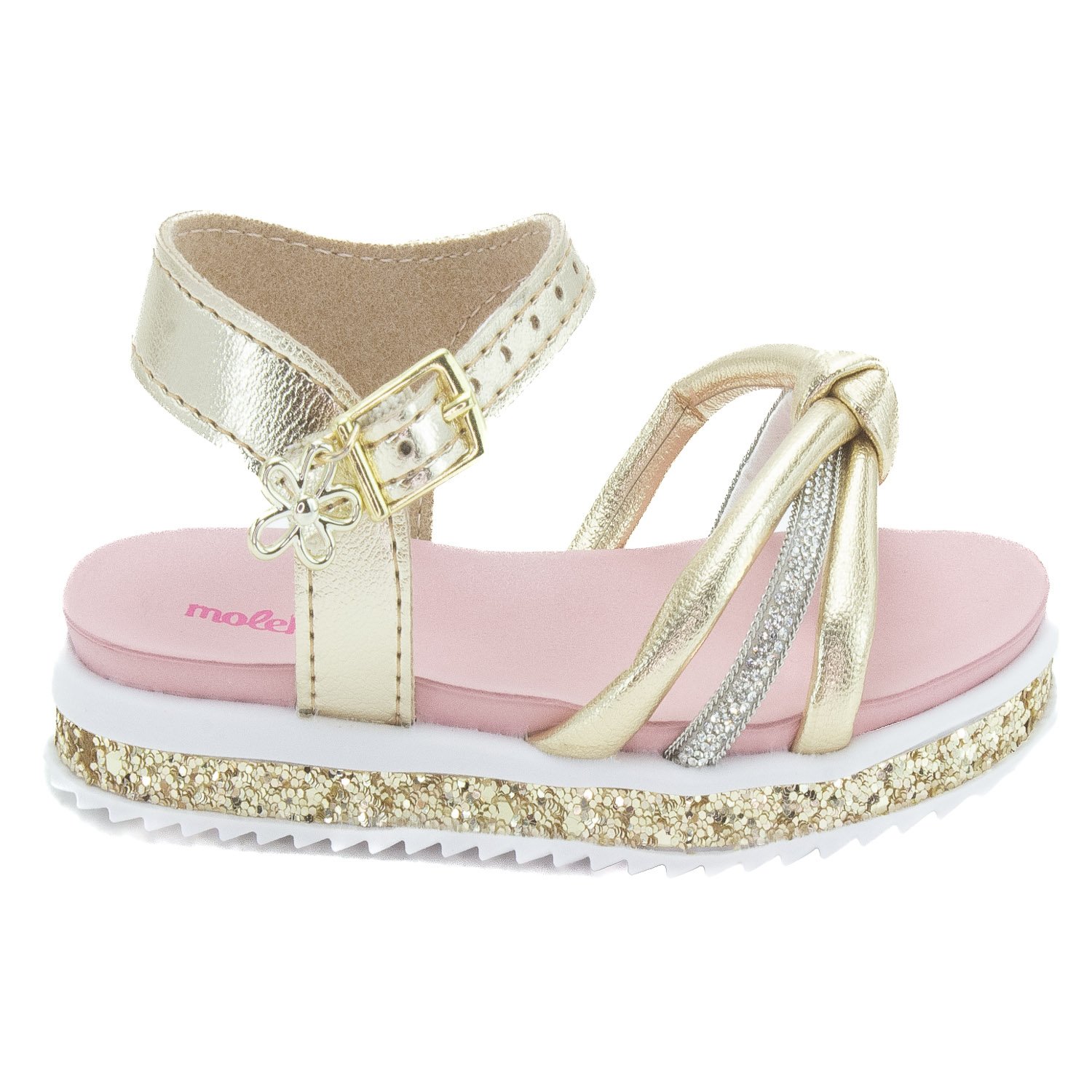 Sandália Infantil Menina Molekinha 2724.121 - Dourado
