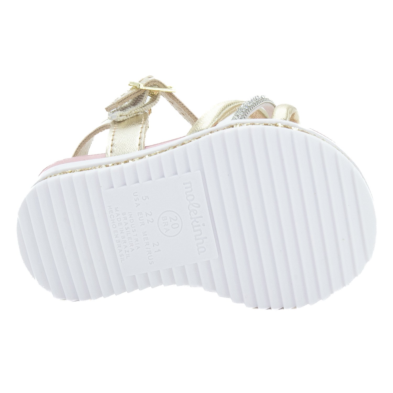 Sandália Infantil Menina Molekinha 2724.121 - Dourado Dourado 4