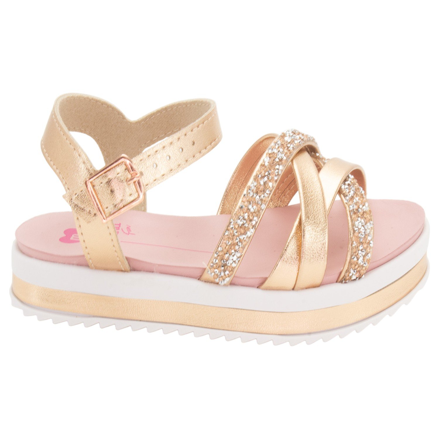 Sandália Infantil Menina Molekinha 2305.1569 - Ouro Rosado