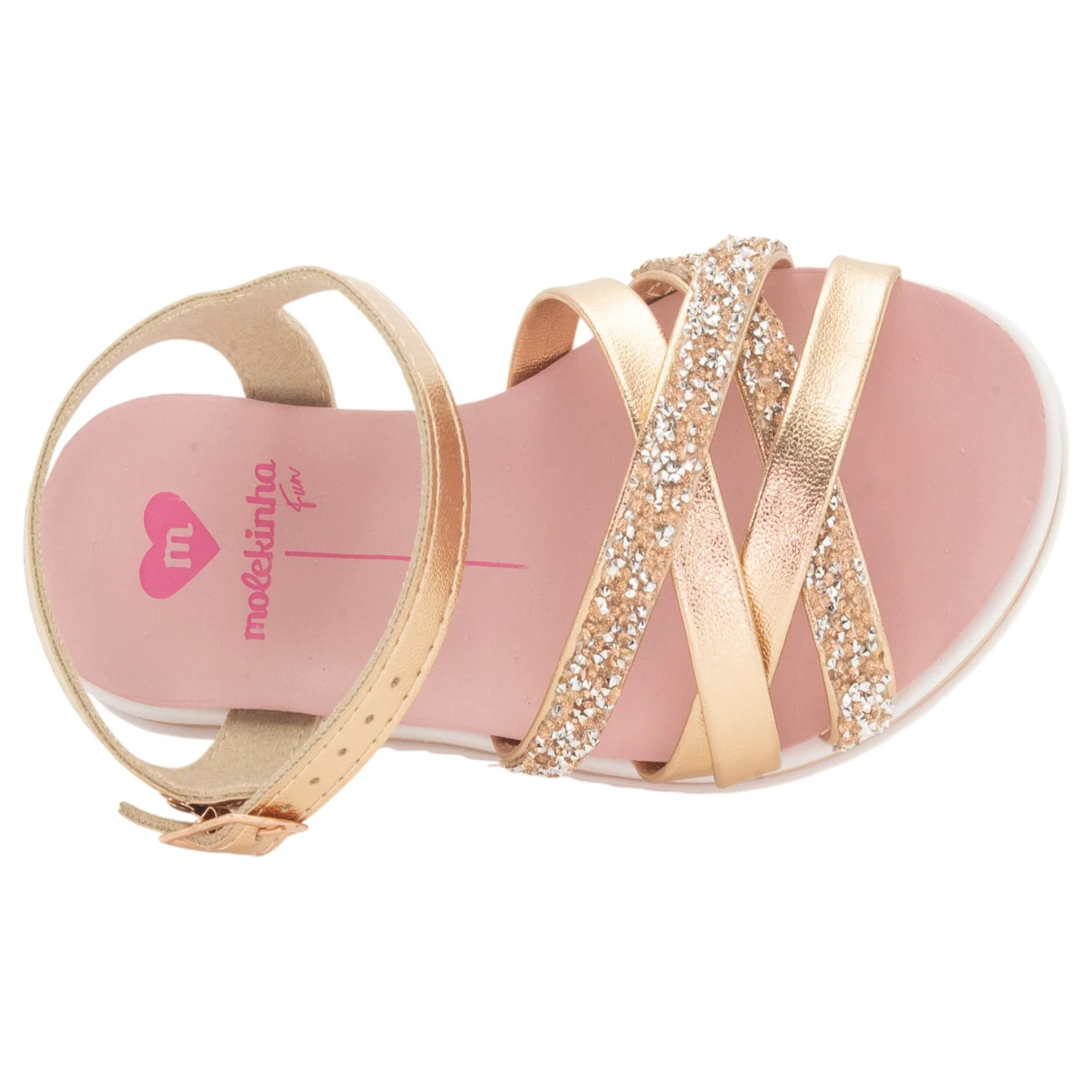 Sandália Infantil Menina Molekinha 2305.1569 - Ouro Rosado Dourado 5
