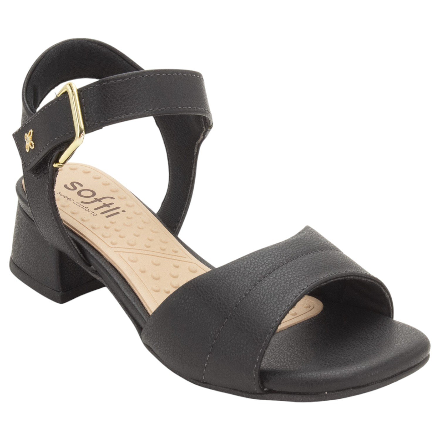 Sandália Feminina Softli 10045.10252 - Preto Preto 2