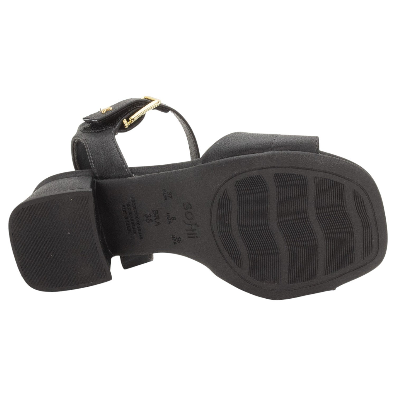 Sandália Feminina Softli 10045.10252 - Preto Preto 4