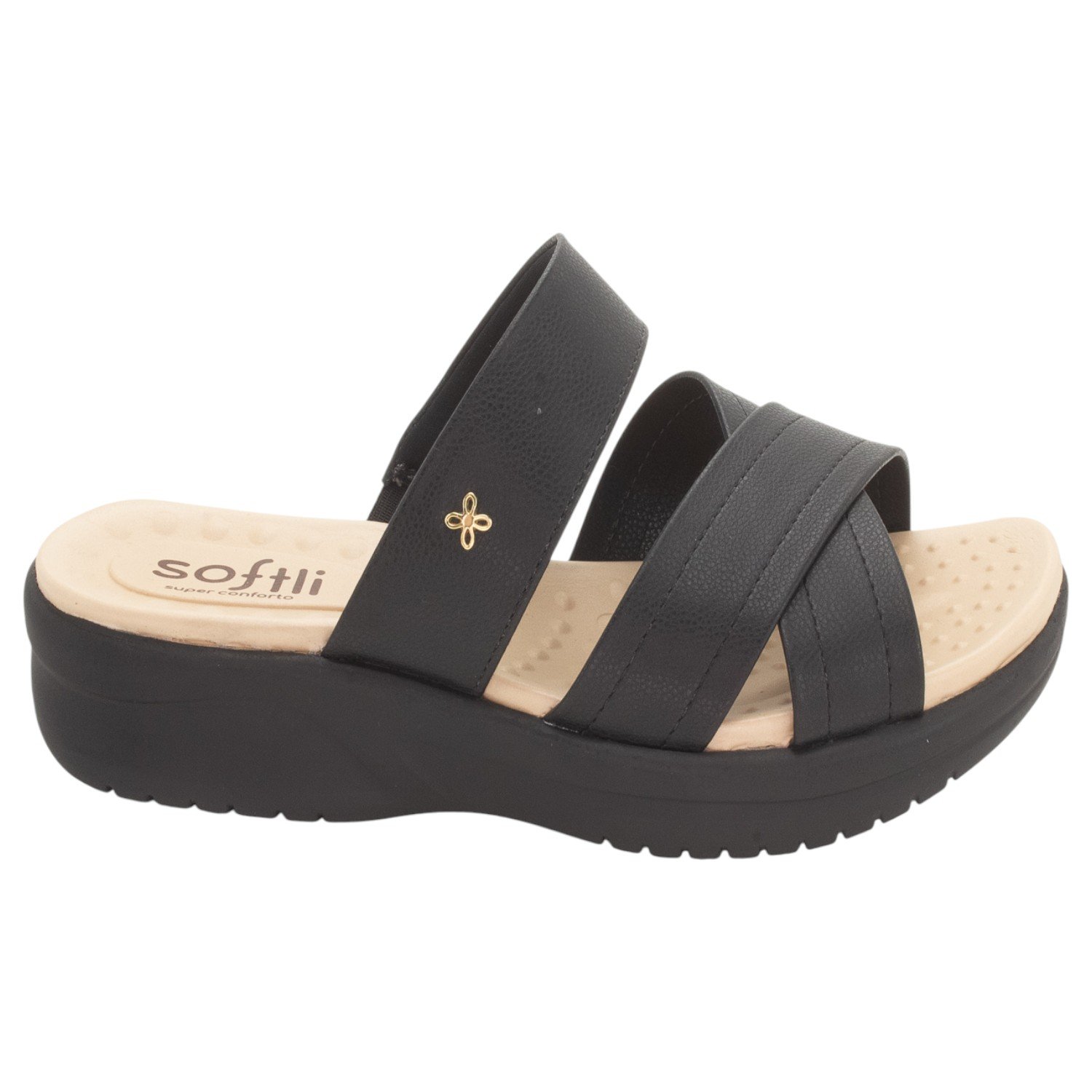 Tamanco Feminino Softli 10009.10296 - Preto