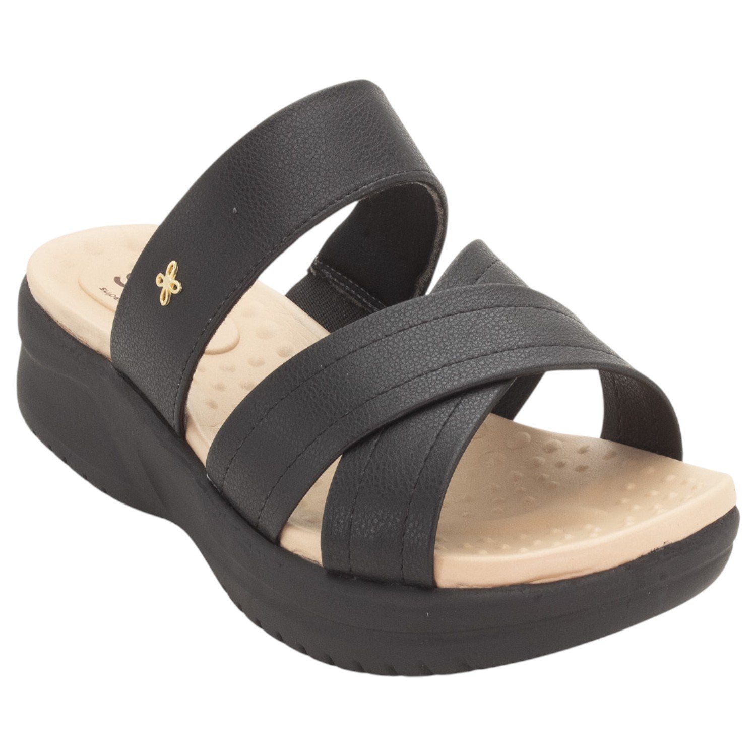 Tamanco Feminino Softli 10009.10296 - Preto Preto 2