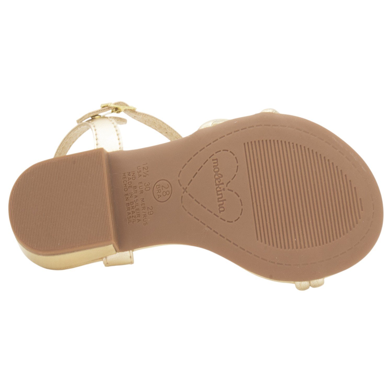Sandália Infantil Menina Molekinha 2318.147 - Dourado Dourado 4