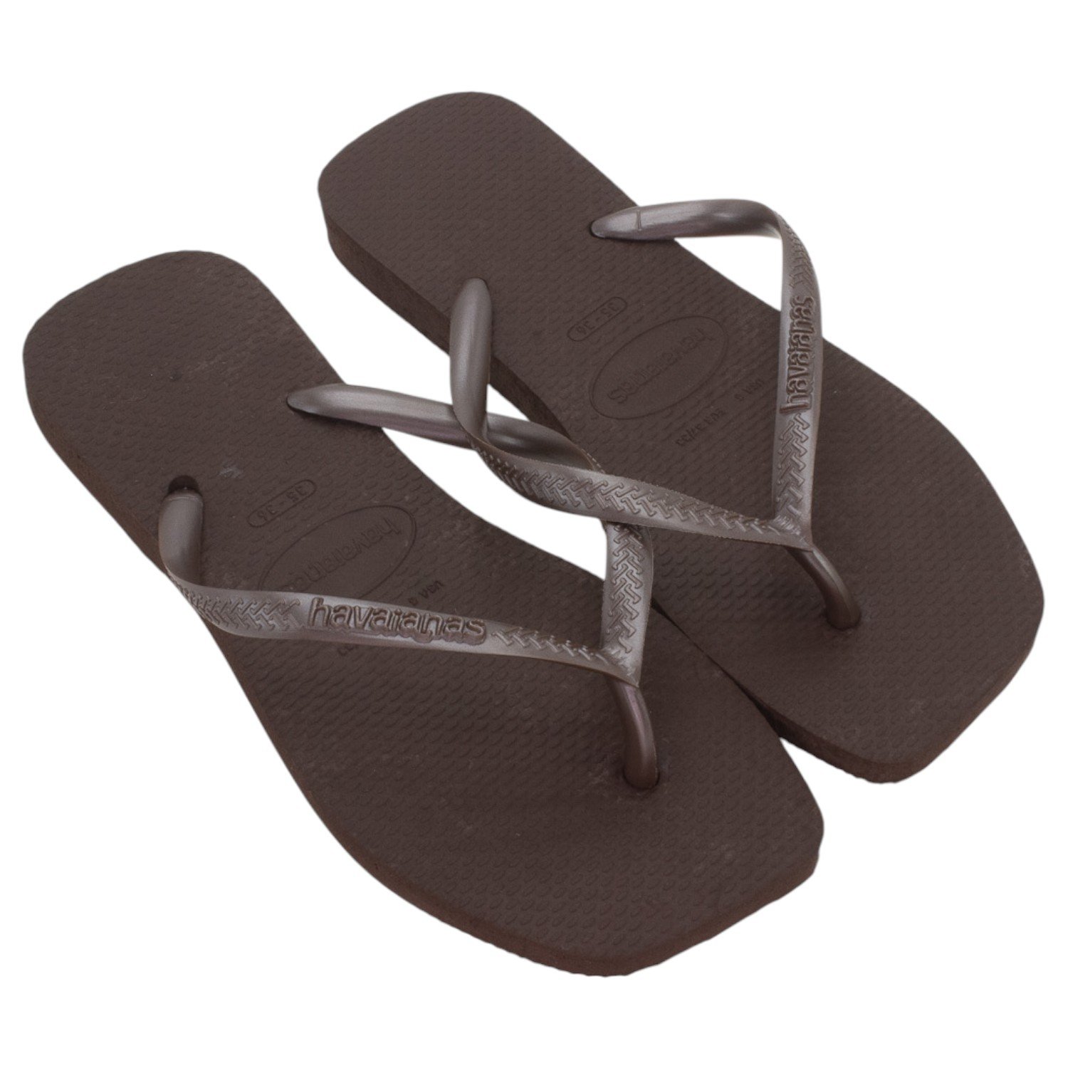 Chinelo Feminino Havaianas Slim Square - Marrom