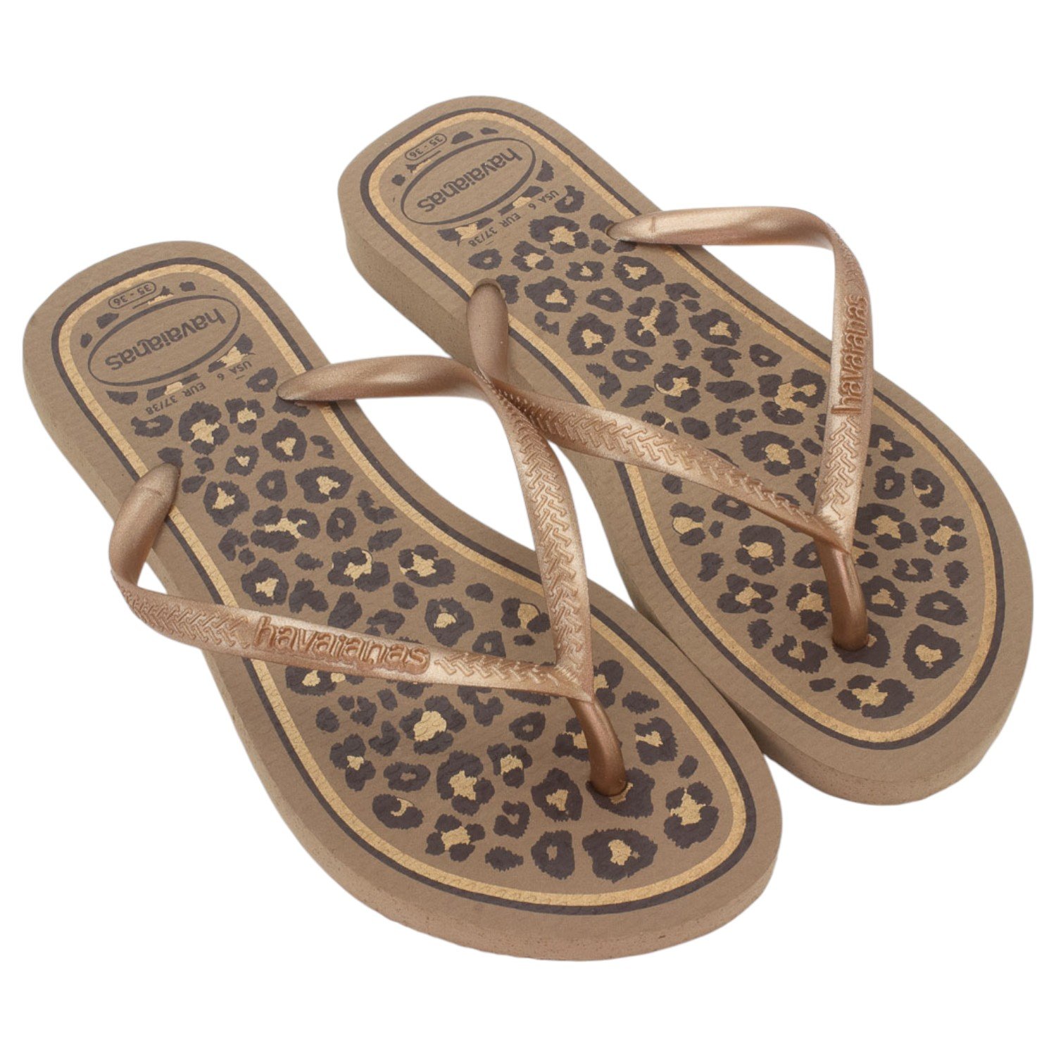 Chinelo Feminino Havaianas Slim Animals - Marrom