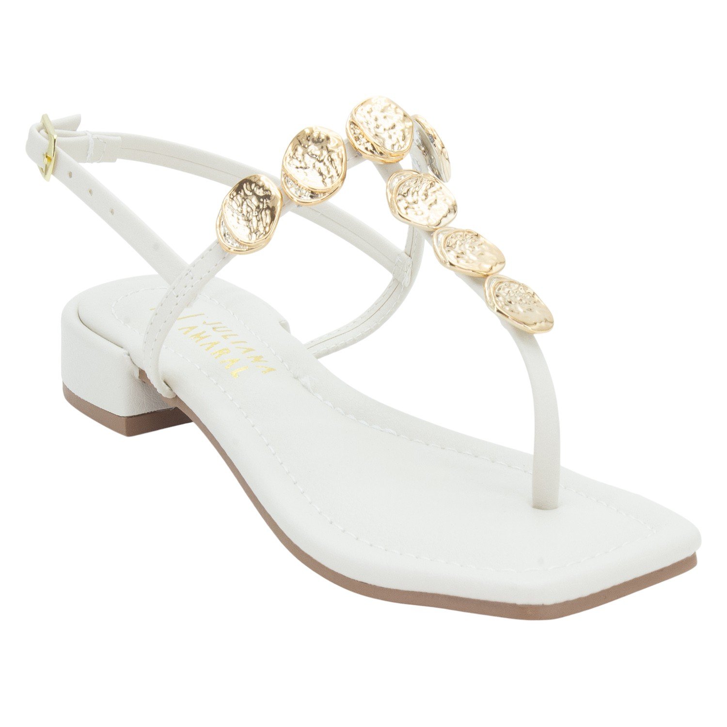 Sandália Feminina Juliana Amaral SP1521 - Off White Branco 2