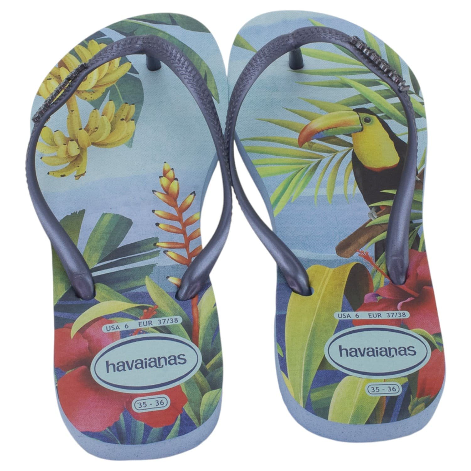 Chinelo Feminino Havaianas Slim Tropical - Azul Azul 3