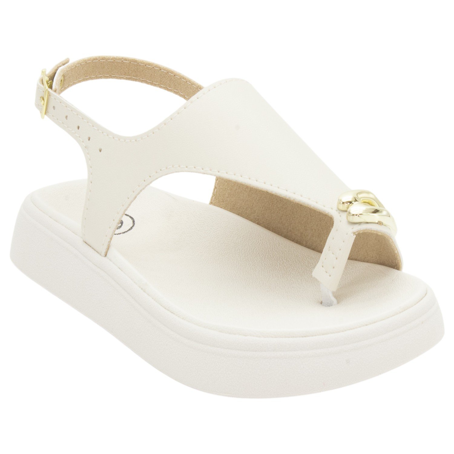 Sandália Infantil Menina Molekinha 2358.116 - Off White Branco 2