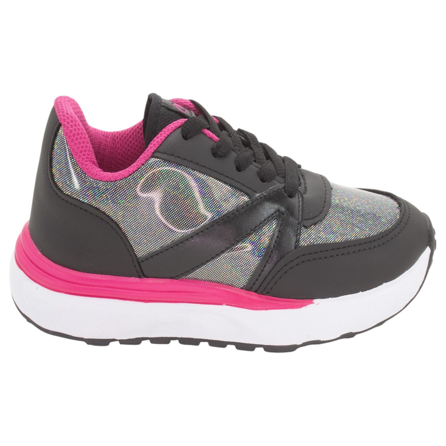 Tênis Infantil Menina Via Vip VNJ3010 - Preto