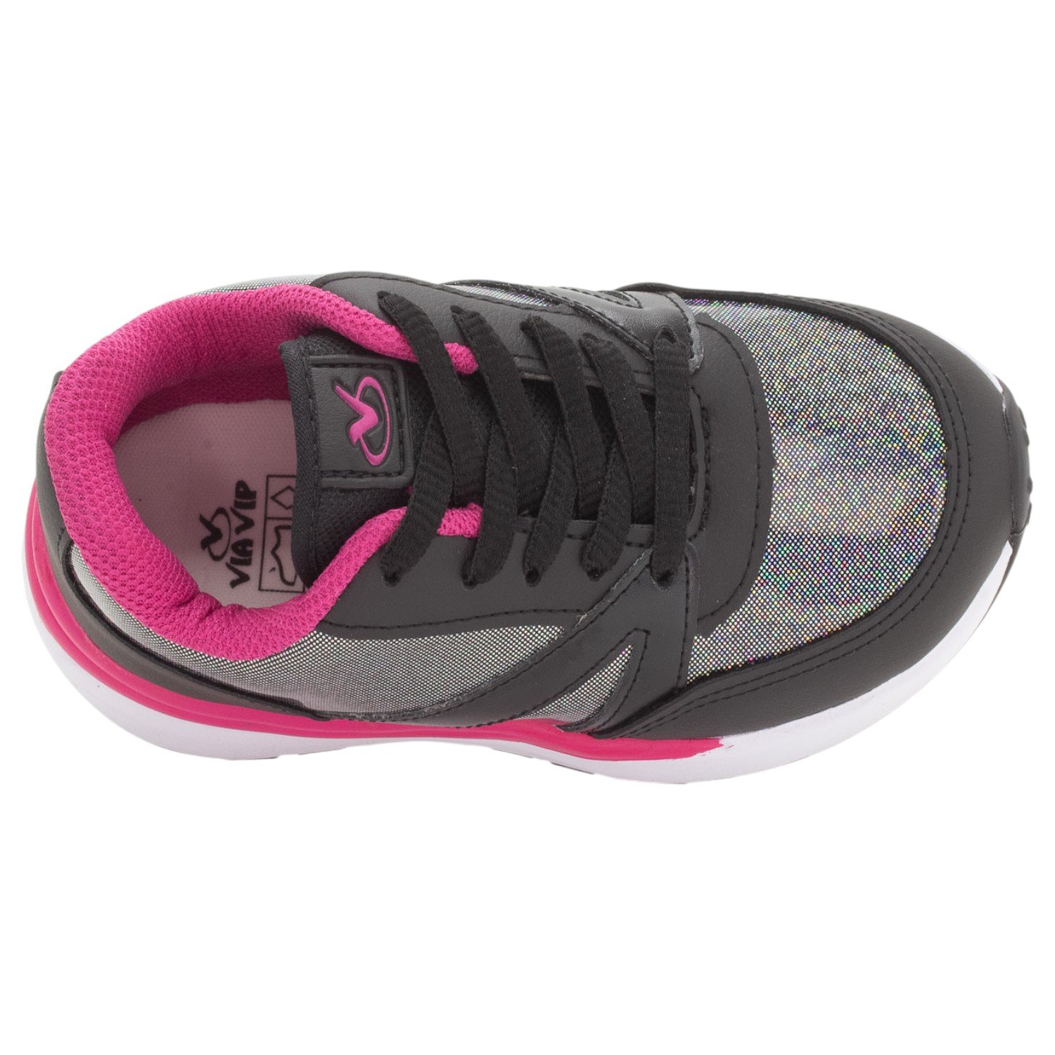 Tênis Infantil Menina Via Vip VNJ3010 - Preto Preto 5