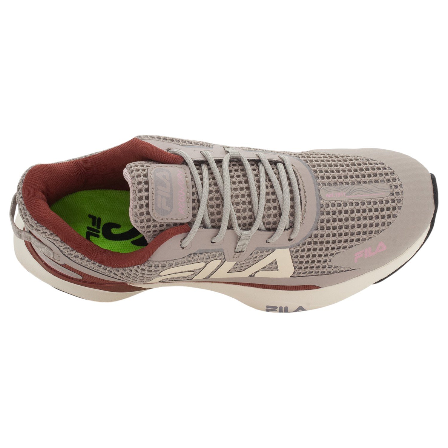 Tênis Feminino Fila Recovery - Bordô Bege/Vermelho 5