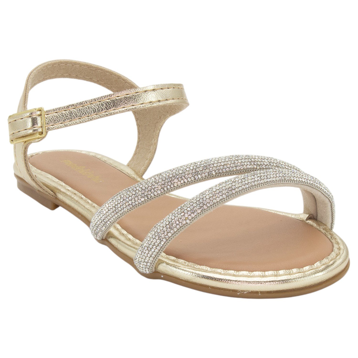 Sandália Infantil Menina Molekinha 2157.1203 - Dourado Dourado 2