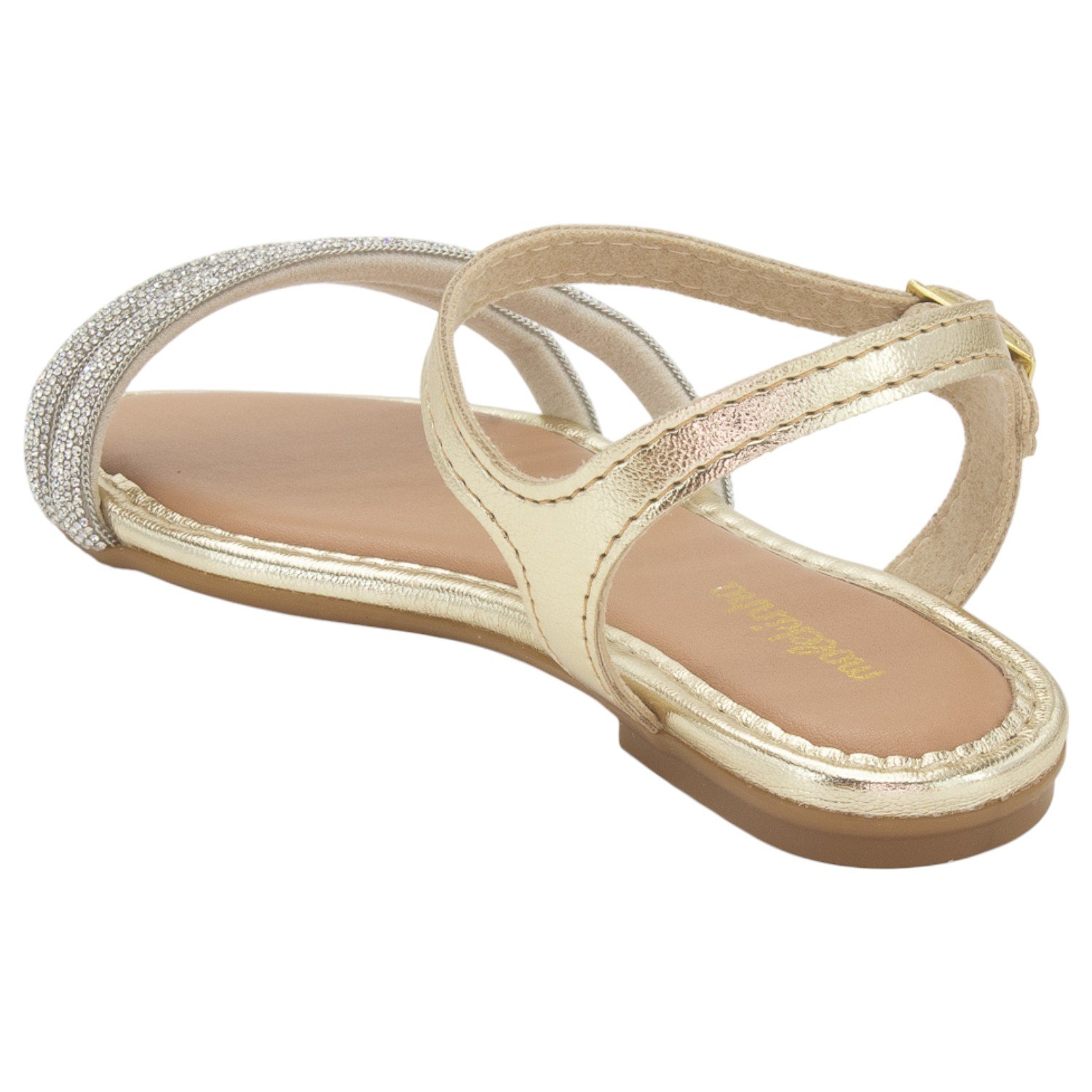 Sandália Infantil Menina Molekinha 2157.1203 - Dourado Dourado 3