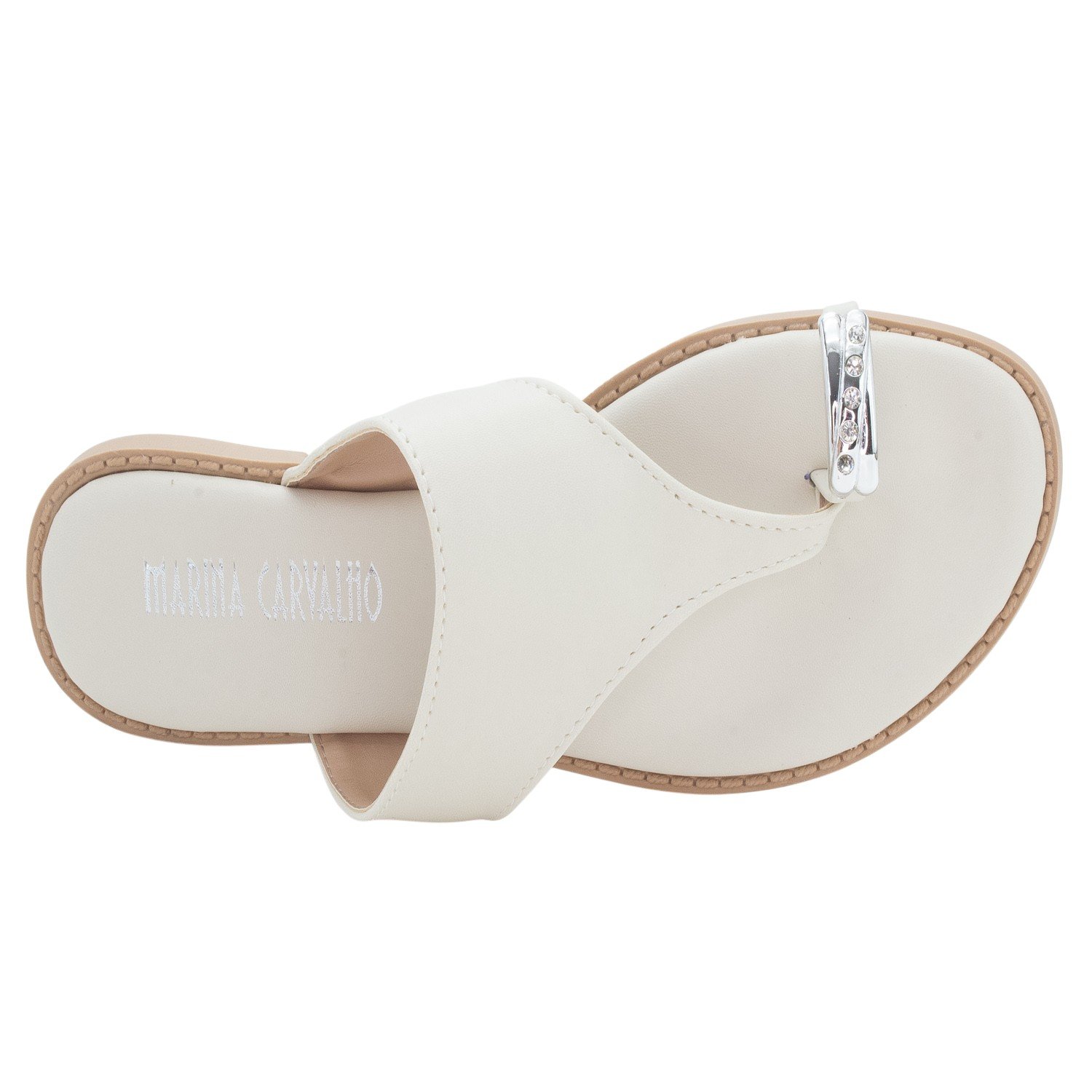 Rasteira Feminina Marina Carvalho 1718 - Off White Branco 5