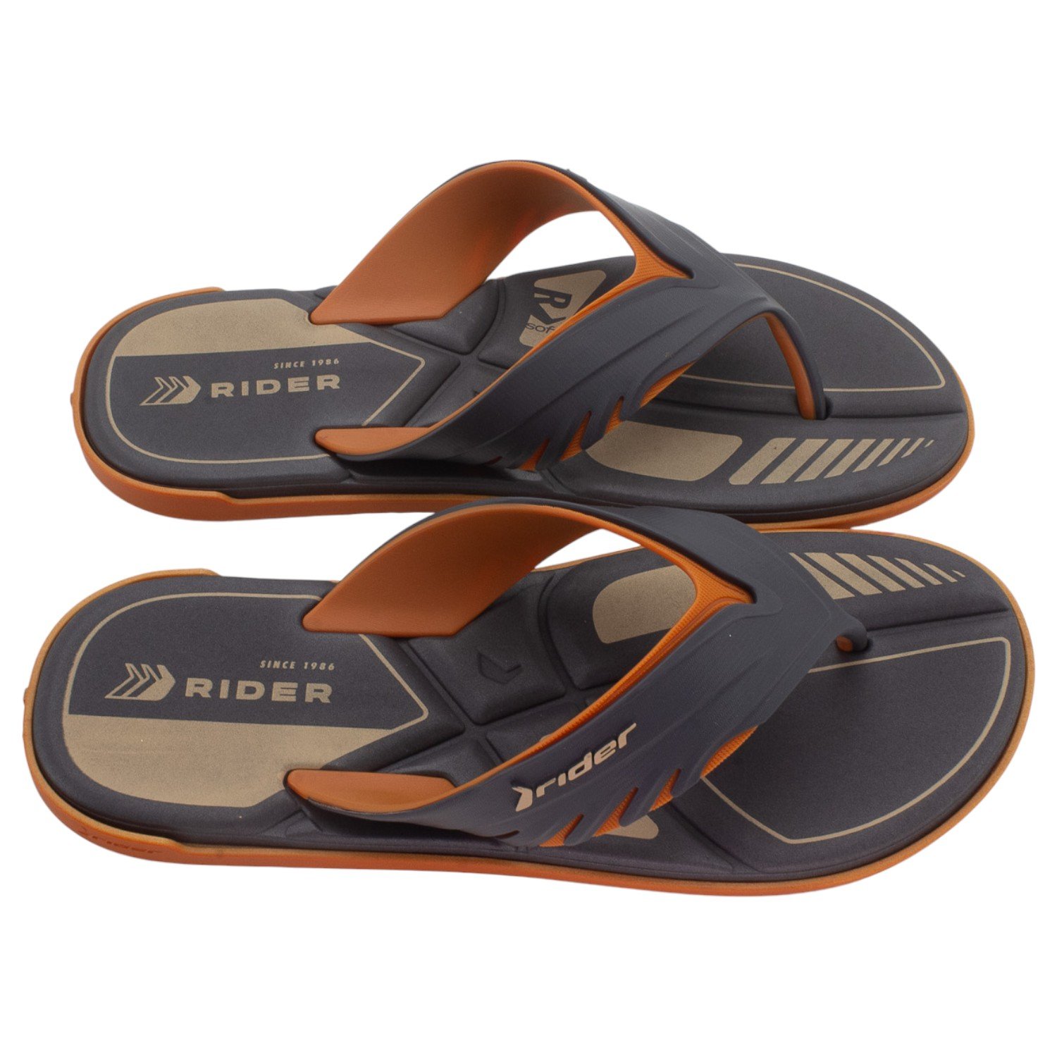 Chinelo Masculino Rider Drift - Laranja Preto/Laranja 2