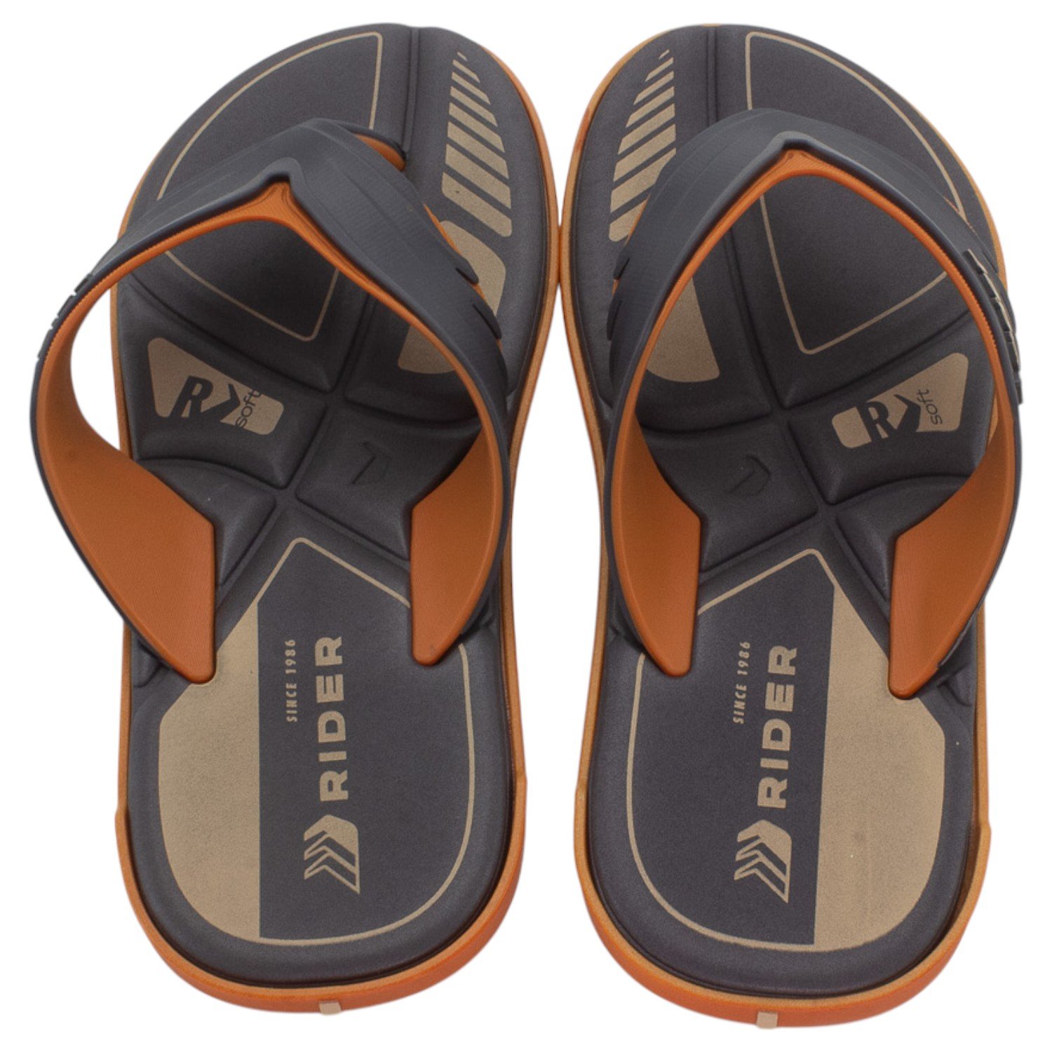 Chinelo Masculino Rider Drift - Laranja Preto/Laranja 3