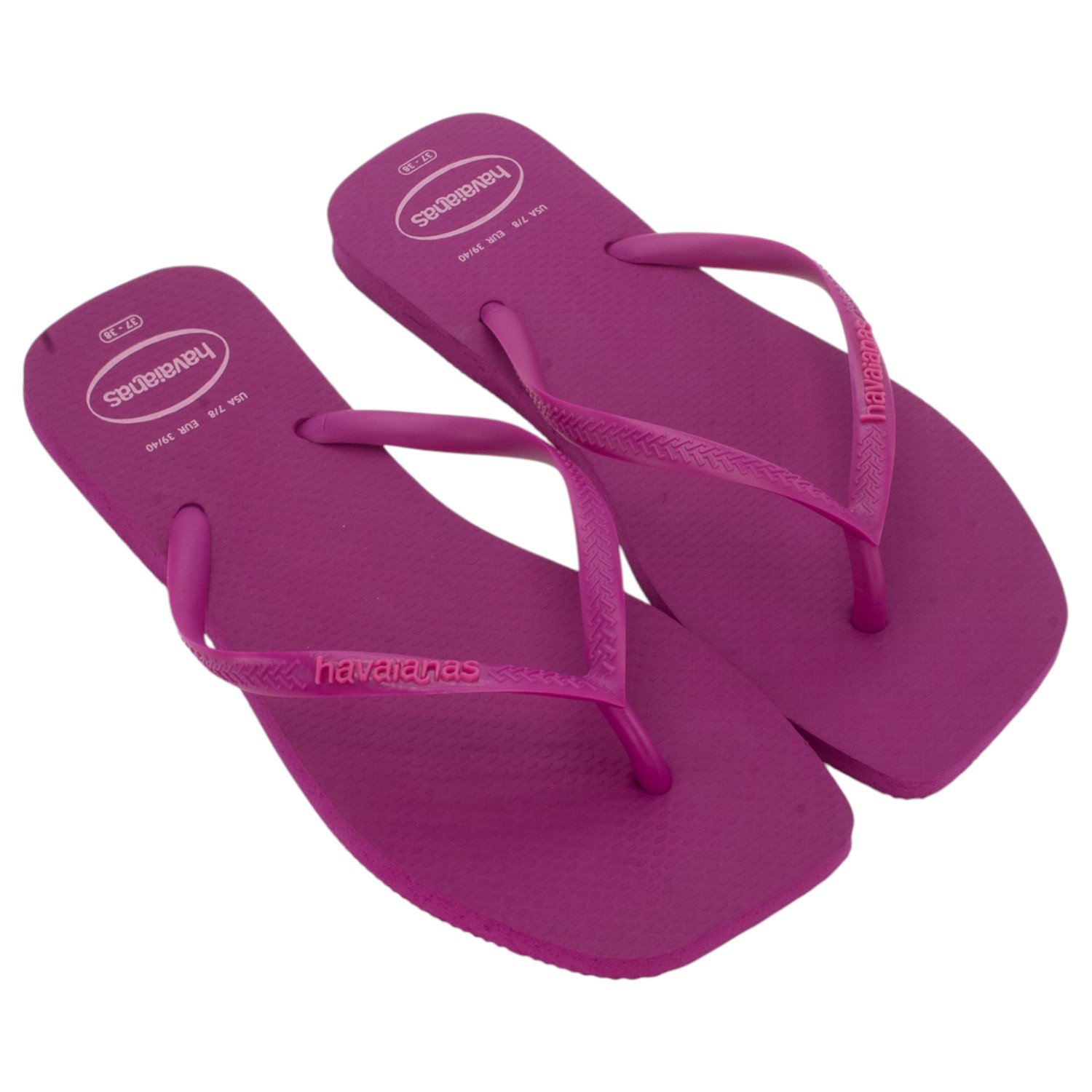 Chinelo Feminino Havaianas Slim Square Logo Pop Up - Roxo
