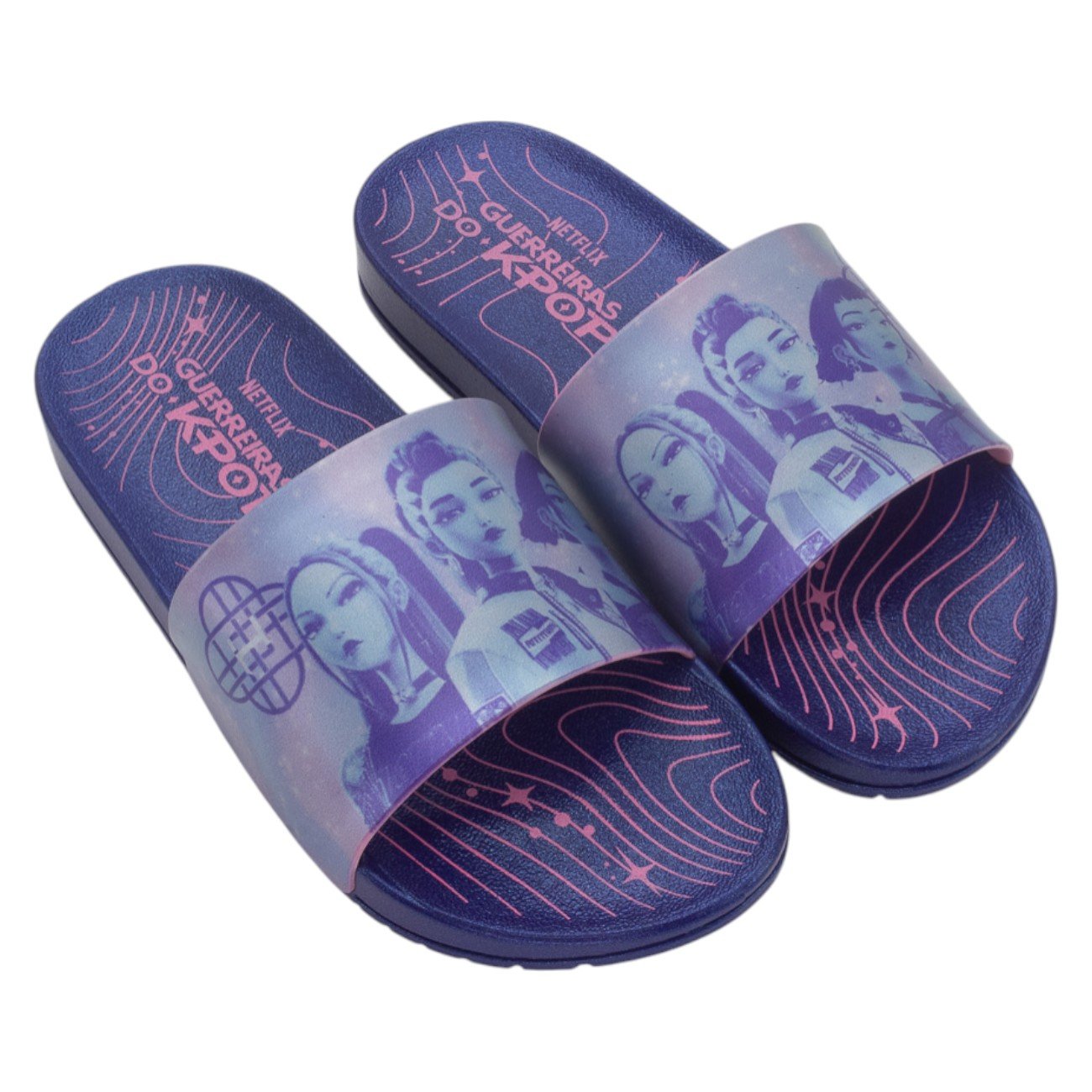 Chinelo Infantil Menina Grendene Guerreiras Do K-POP Huntrix - Azul