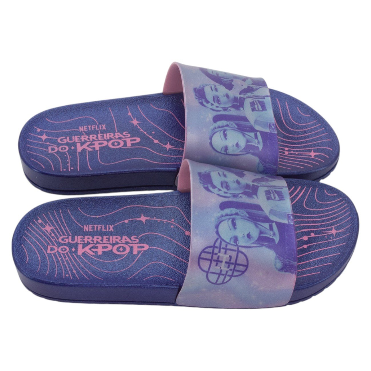 Chinelo Infantil Menina Grendene Guerreiras Do K-POP Huntrix - Azul Azul 2