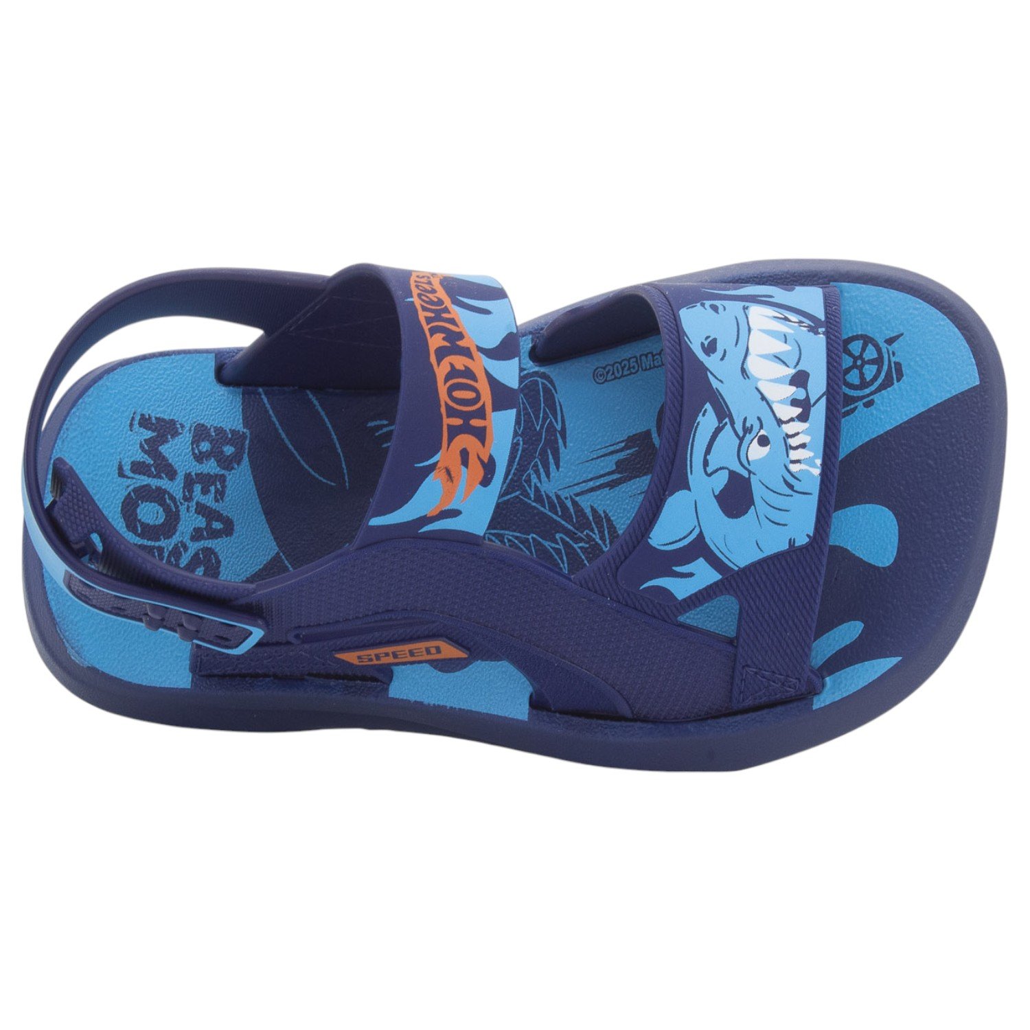 Sandália Infantil Menino Grendene Hot Wheels Shark Action - Azul Azul 5