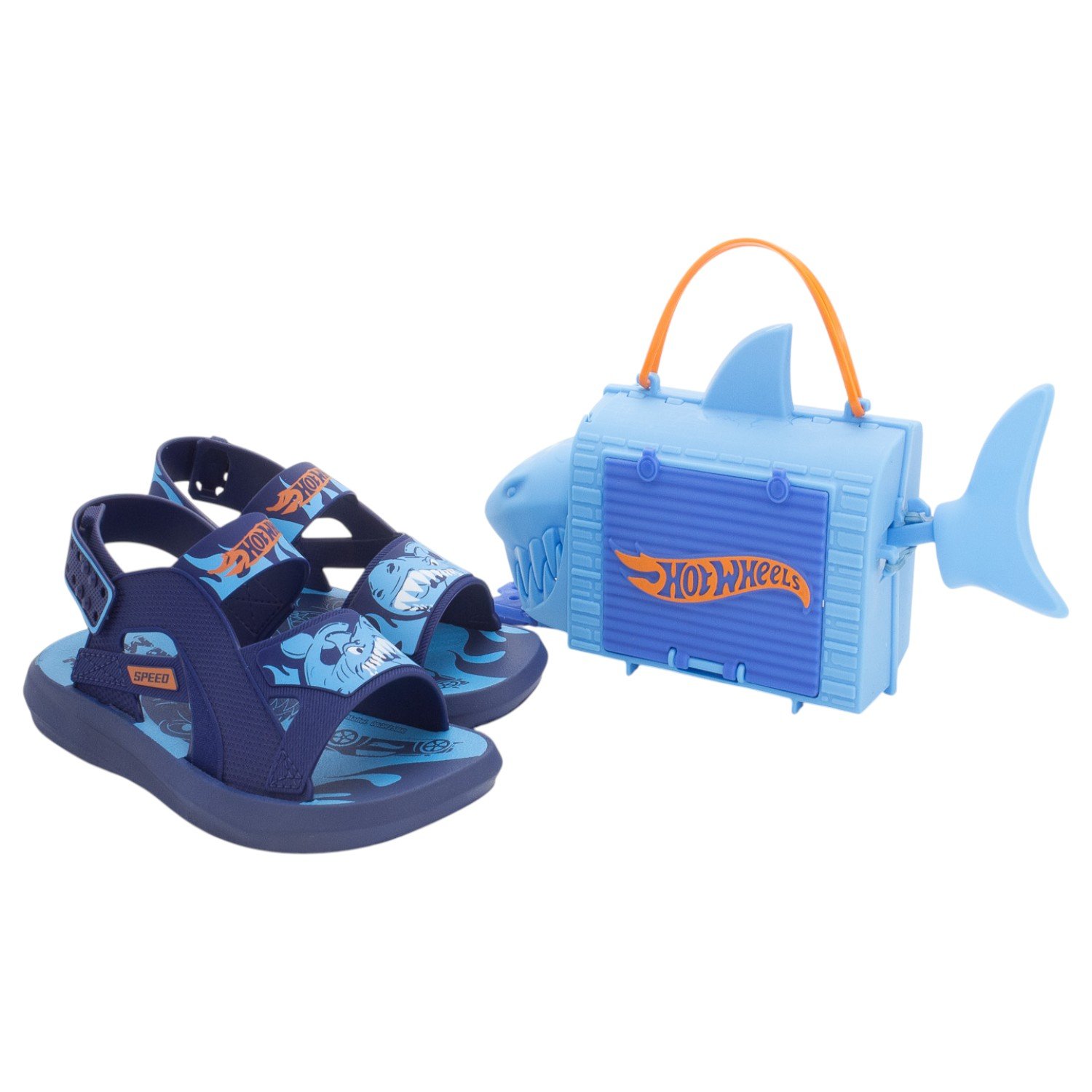 Sandália Infantil Menino Grendene Hot Wheels Shark Action - Azul