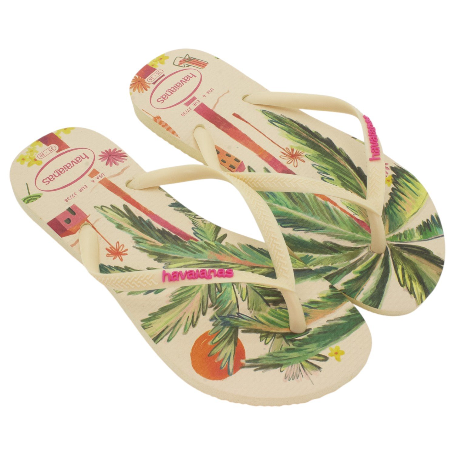 Chinelo Feminino Havaianas Slim Summer Bliss - Creme