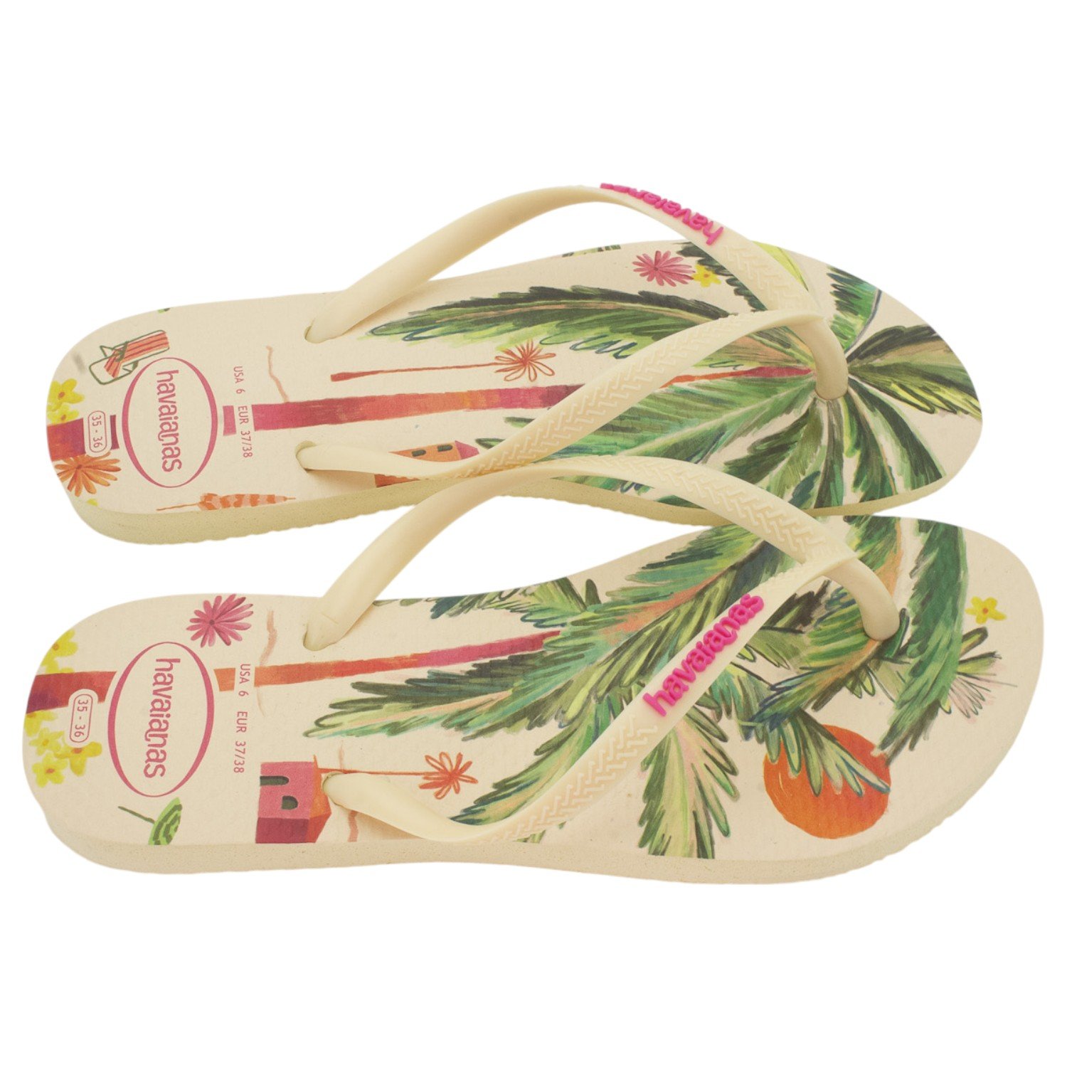 Chinelo Feminino Havaianas Slim Summer Bliss - Creme Bege 2