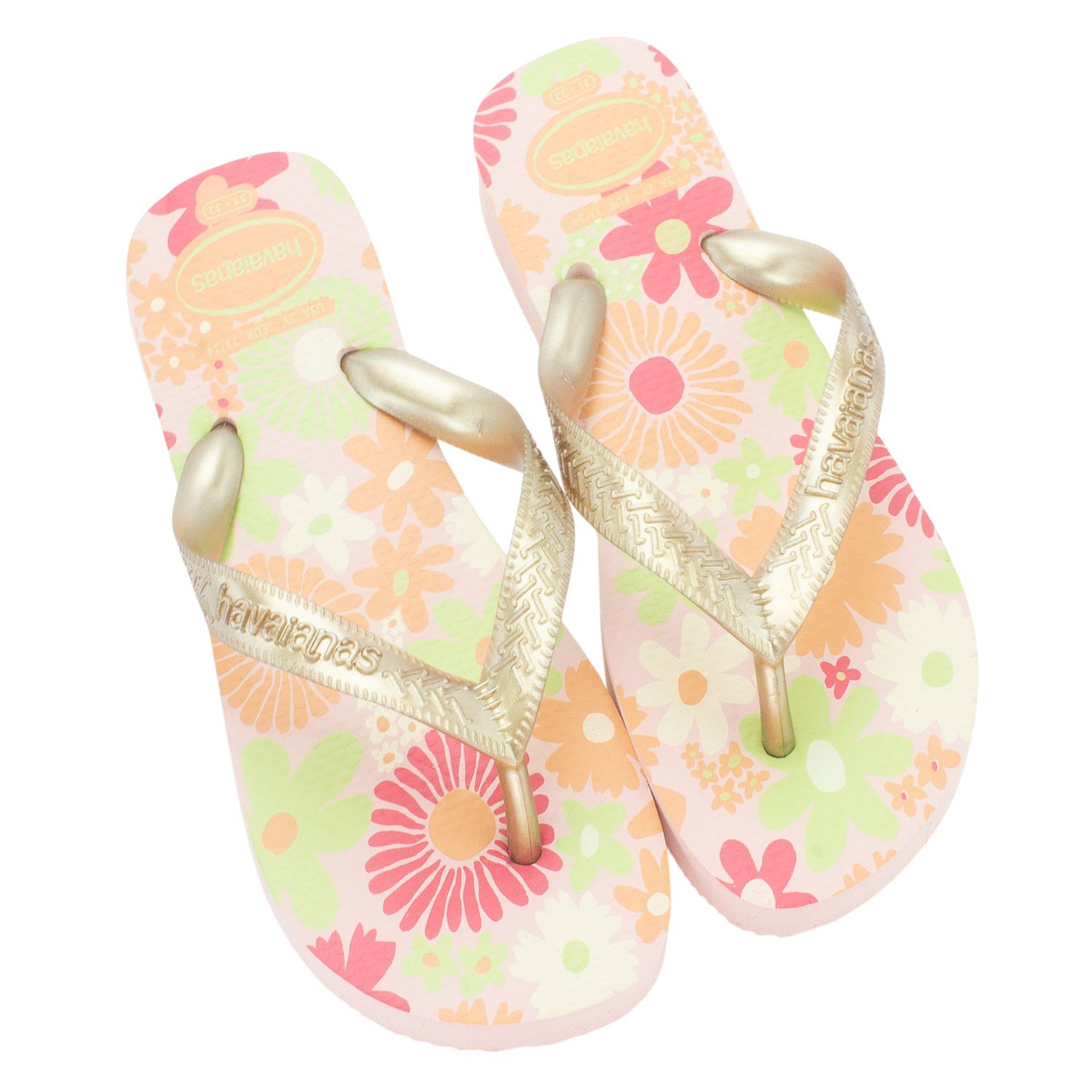 Chinelo Infantil Menina Havaianas Kids Flores - Rosa