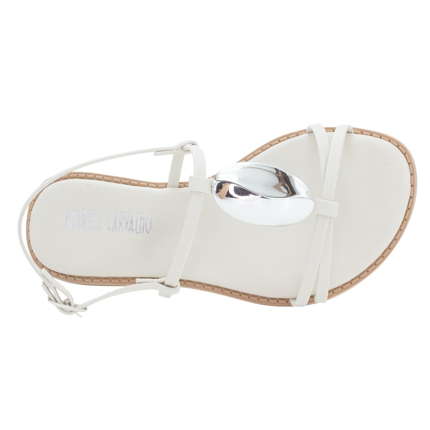 Sandália Feminina Marina Carvalho 1753 - Off White Branco 5