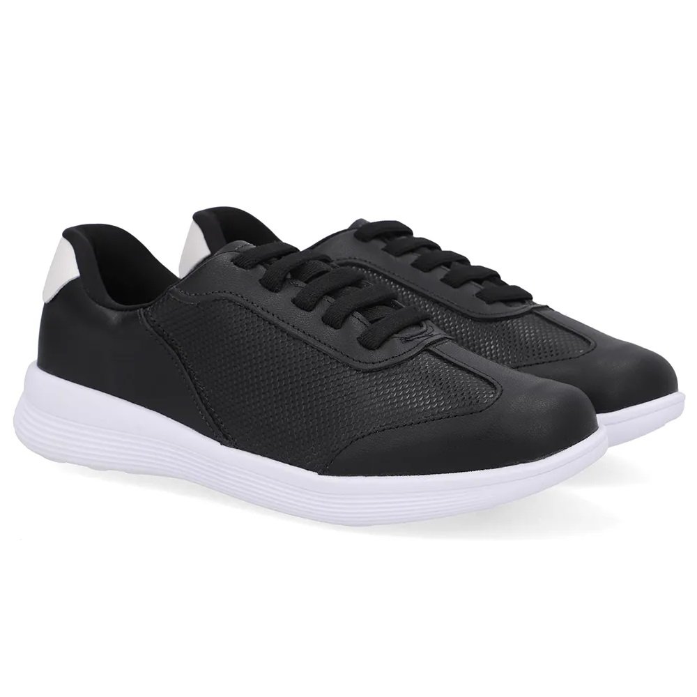 Tênis Usaflex Couro Conforto Calce Fácil e Estilo Inovador Preto 3