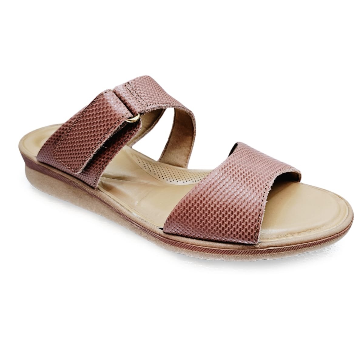 Tamanco Usaflex Feminino Couro Amortecedor Tira Ajustável Marrom 2