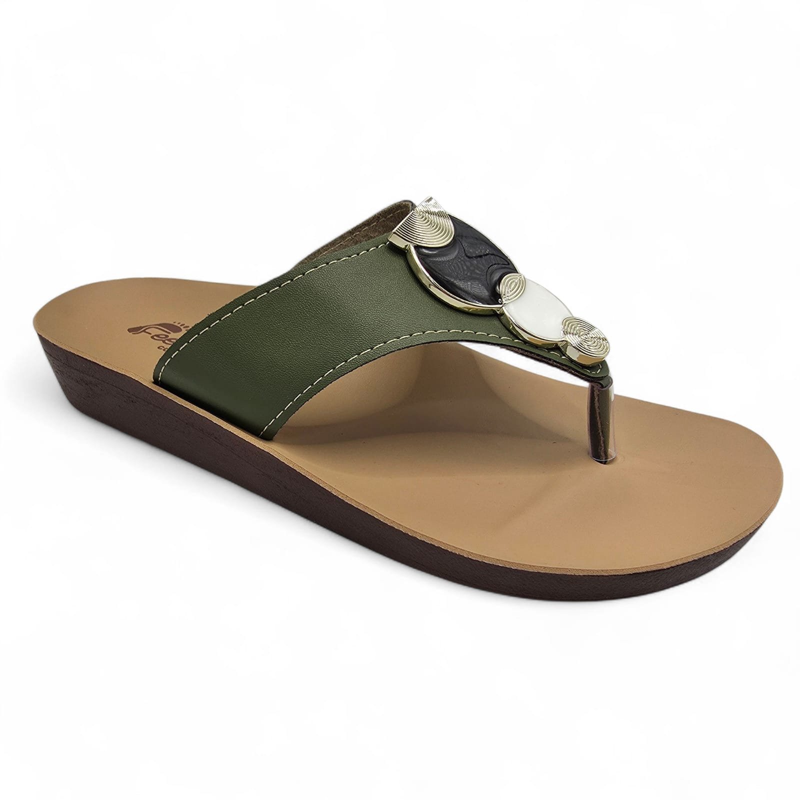 Chinelo de Dedo Ortopédico Feminino Ajustável e Confortável Verde 2