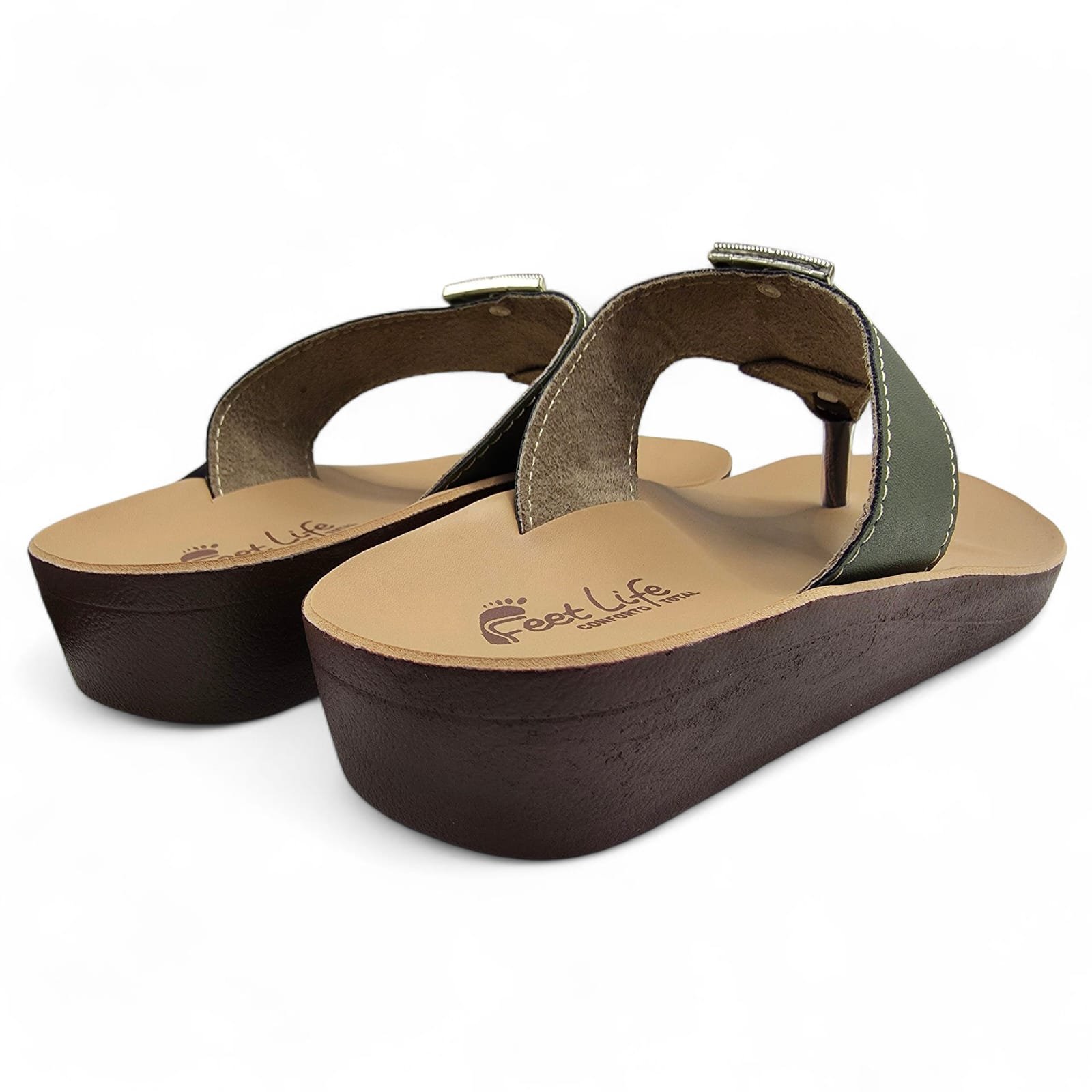 Chinelo de Dedo Ortopédico Feminino Ajustável e Confortável Verde 4