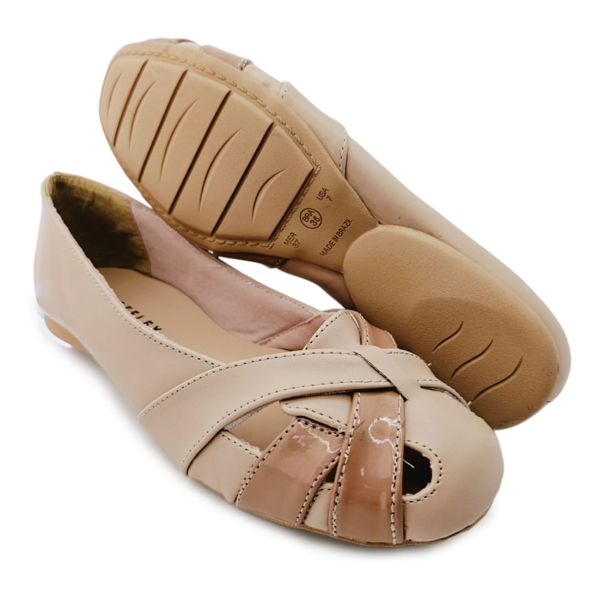 Sapatilha Conforto Trançada Ideal Joanete Pé Largo Nude 5