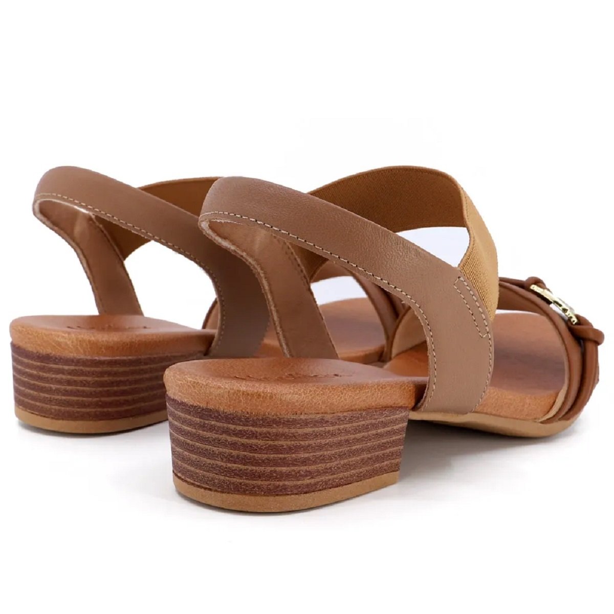 Sandália Usaflex Salto Baixo 3,5cm - Elegância e Conforto Marrom 3