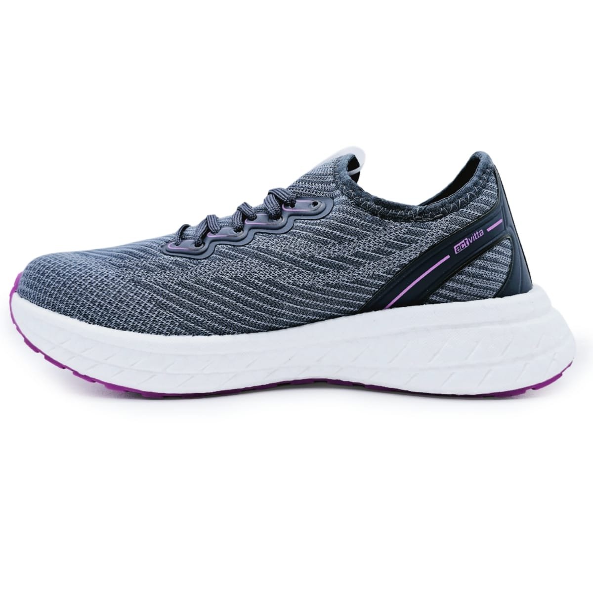 Tênis Feminino Actvitta Esportivo Solado Light Foam Conforto Grafite 4