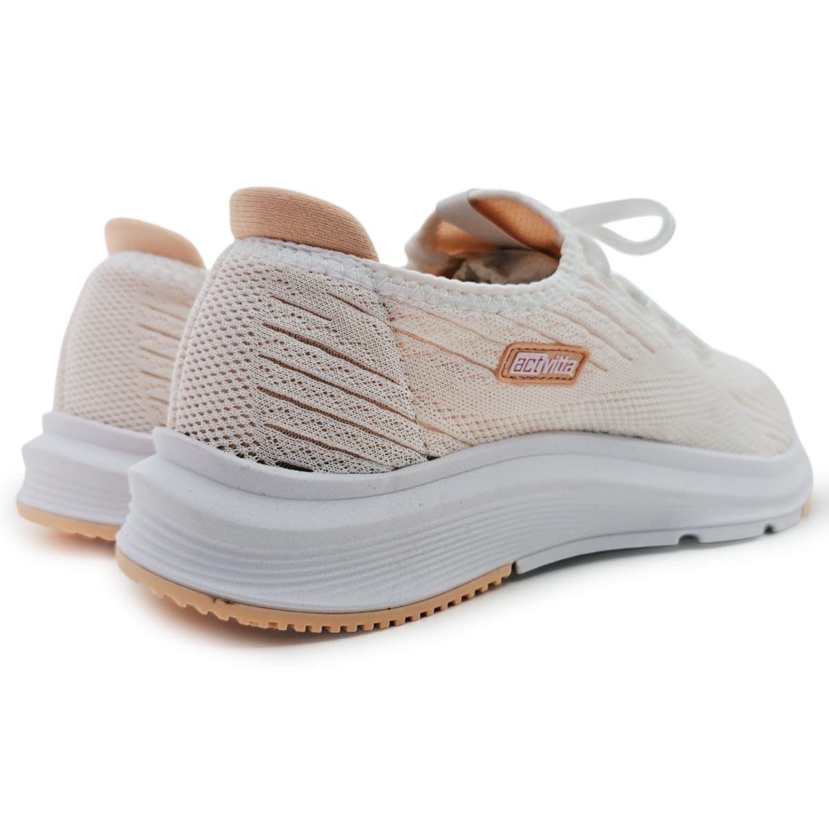 Tênis Feminino Actvitta Esportivo em Knit Branco 3
