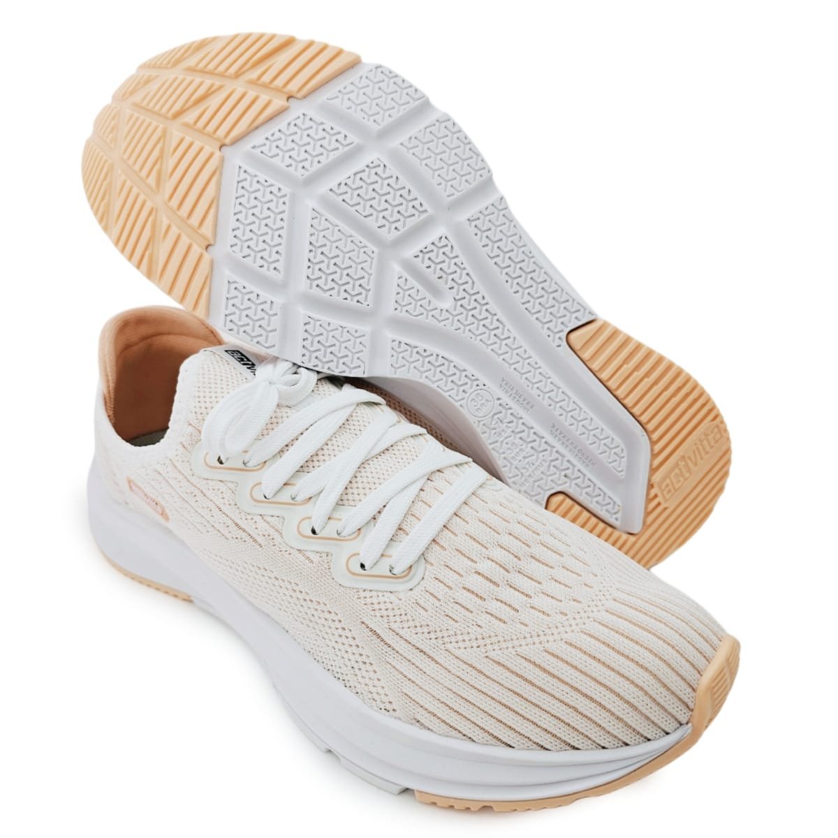 Tênis Feminino Actvitta Esportivo em Knit Branco 5