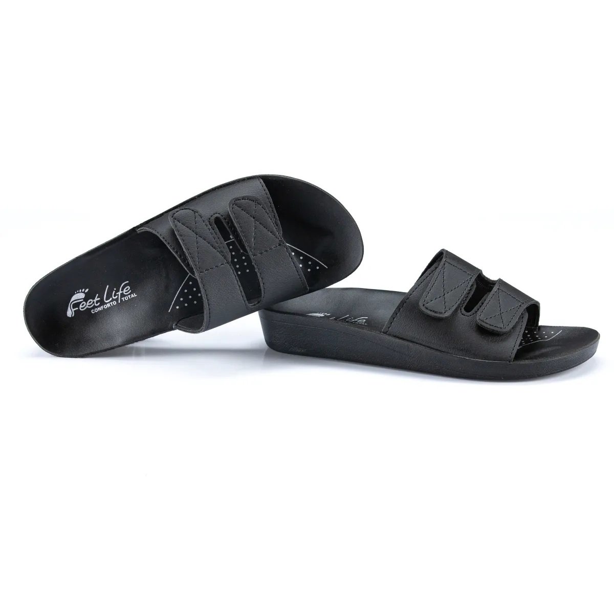 Chinelo Ortopédico Feminino Ajustável Ultra Confortavel Preto 4